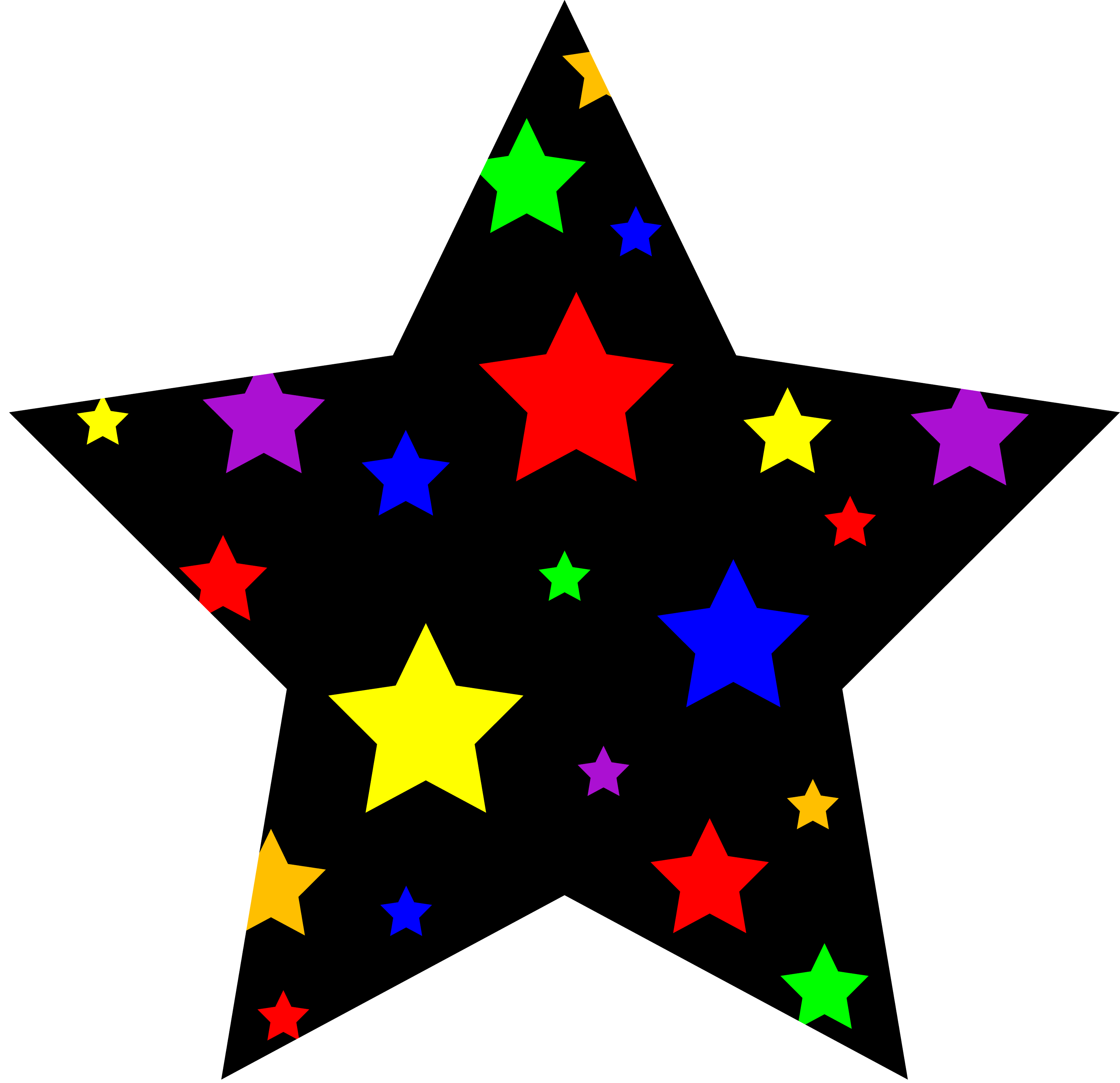 Colorful Starry Star Symbol Free Clip Art