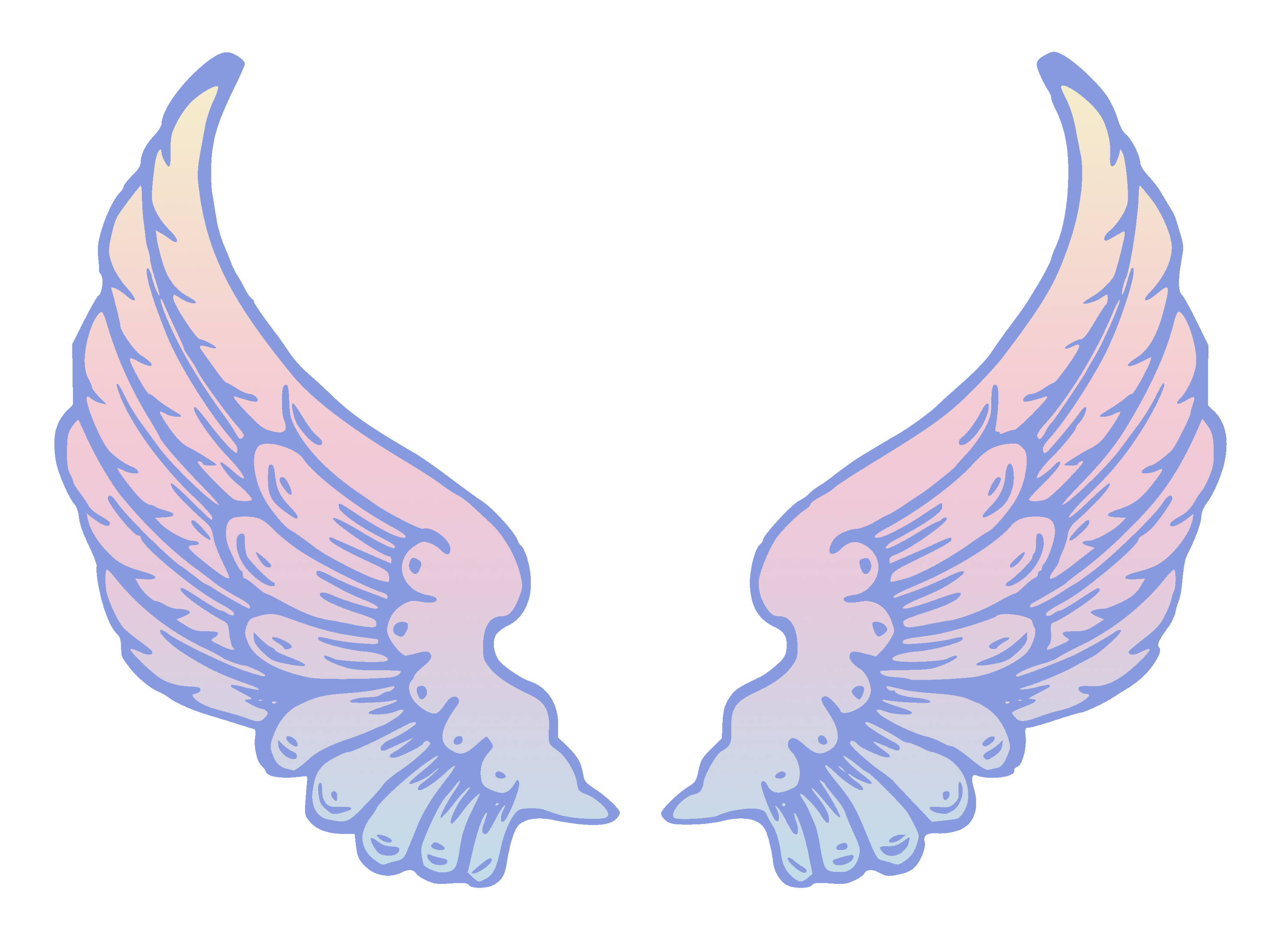 Public Domain Pastel Angel Wings - Free Clip Art