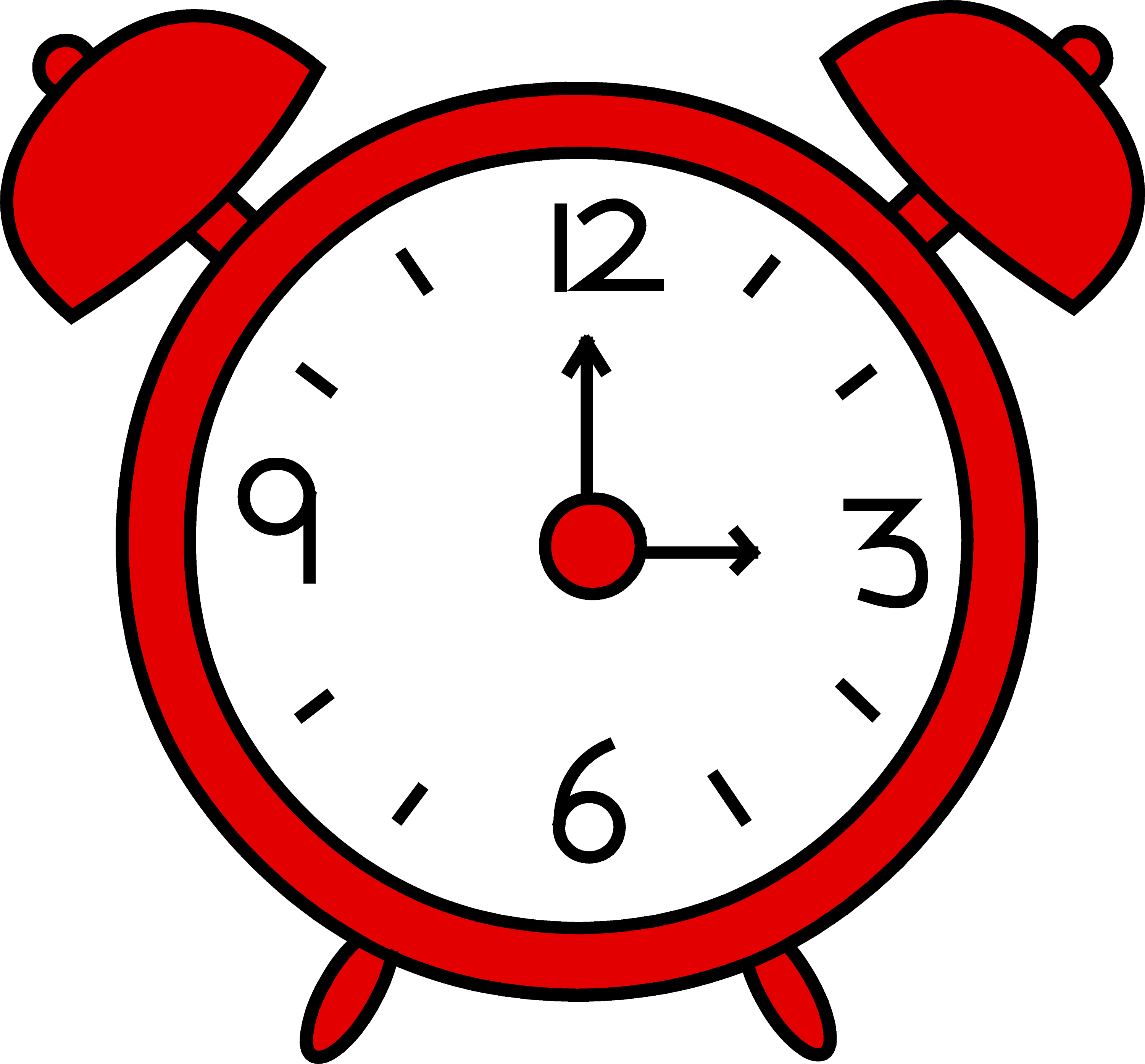 Red Alarm Clock Design Free Clip Art