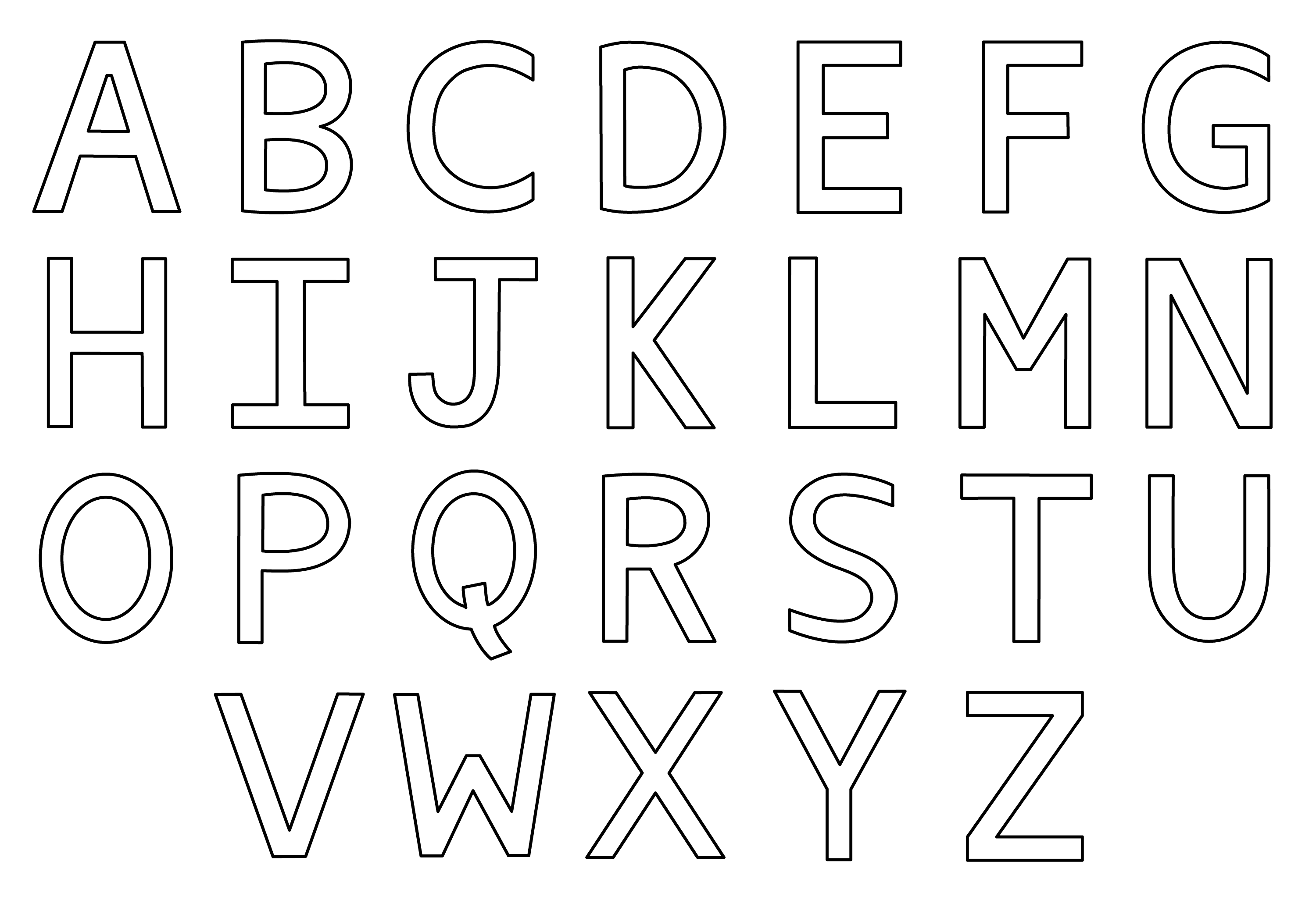 Alphabet Set Coloring Page - Free Clip Art
