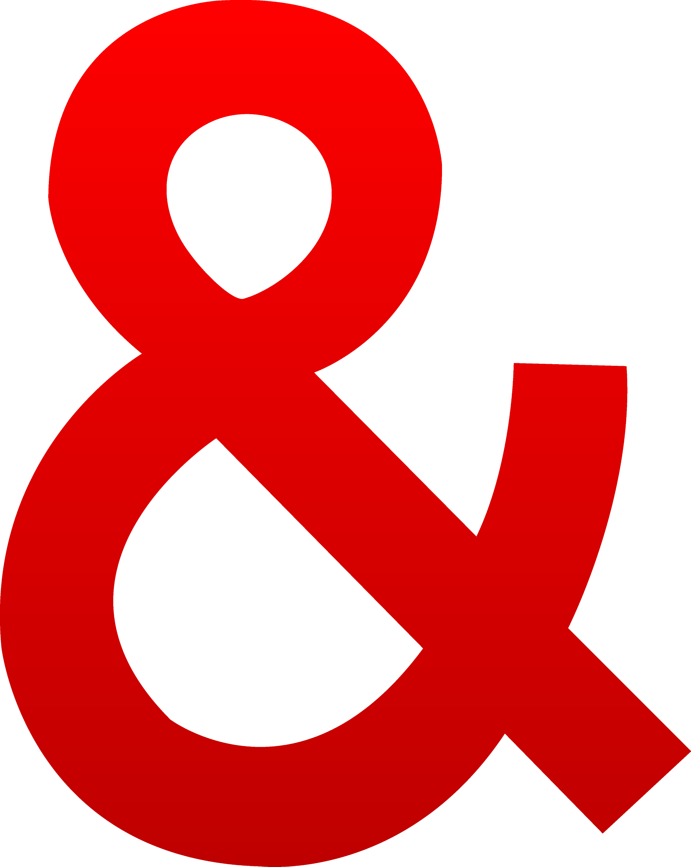 Red Ampersand Symbol - Free Clip Art