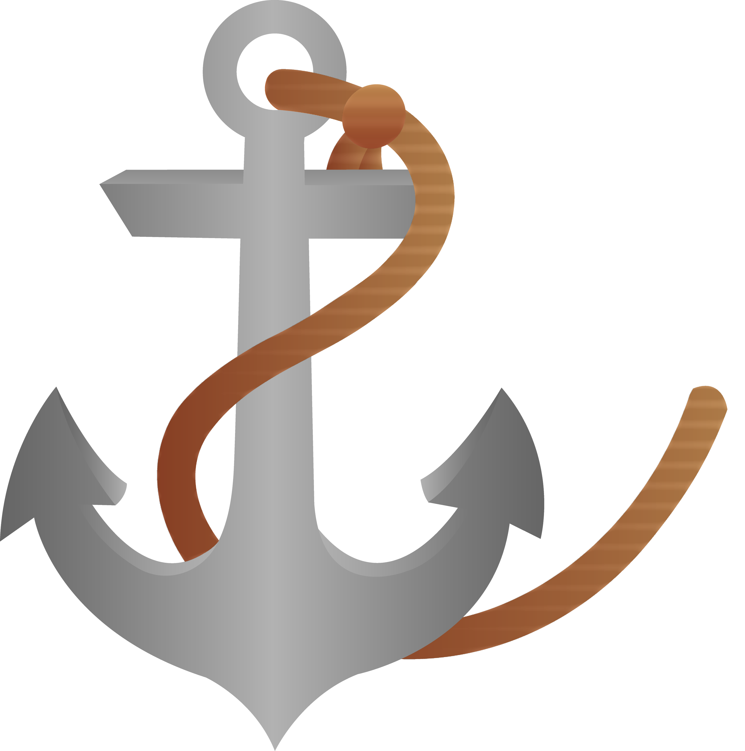 Ship Anchor With Rope - Free Clip Art