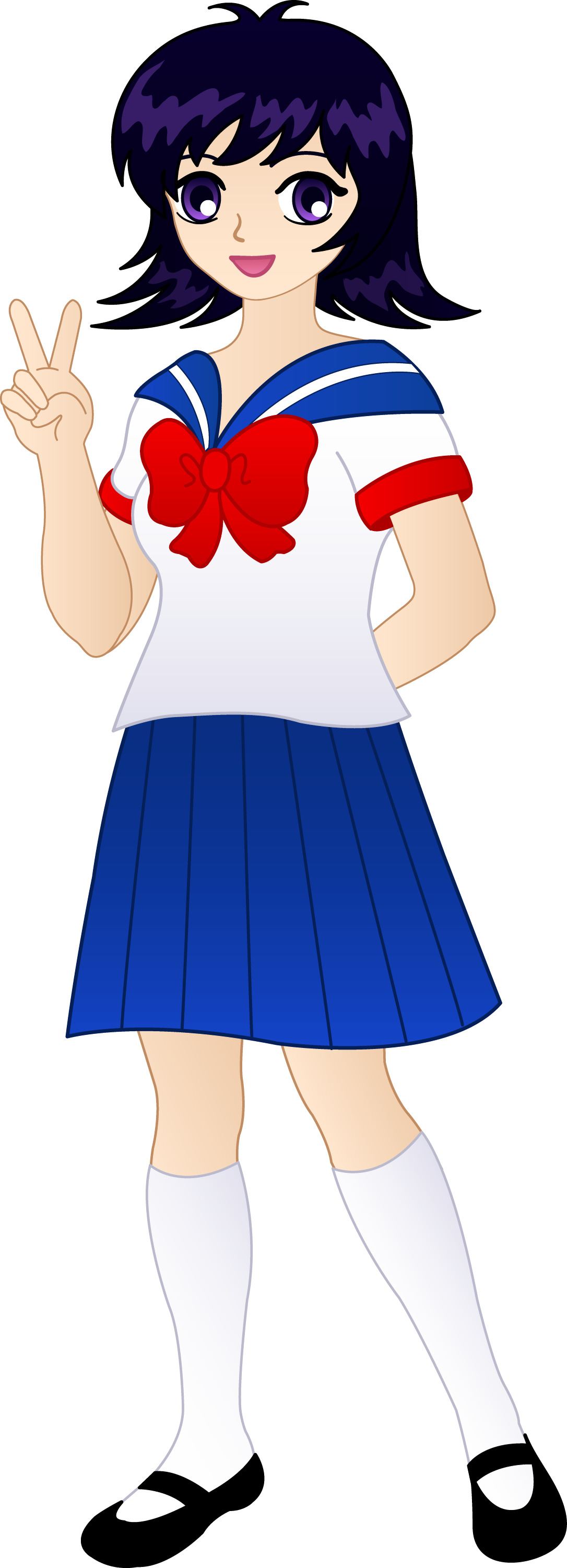 Cute Anime School Girl - Free Clip Art