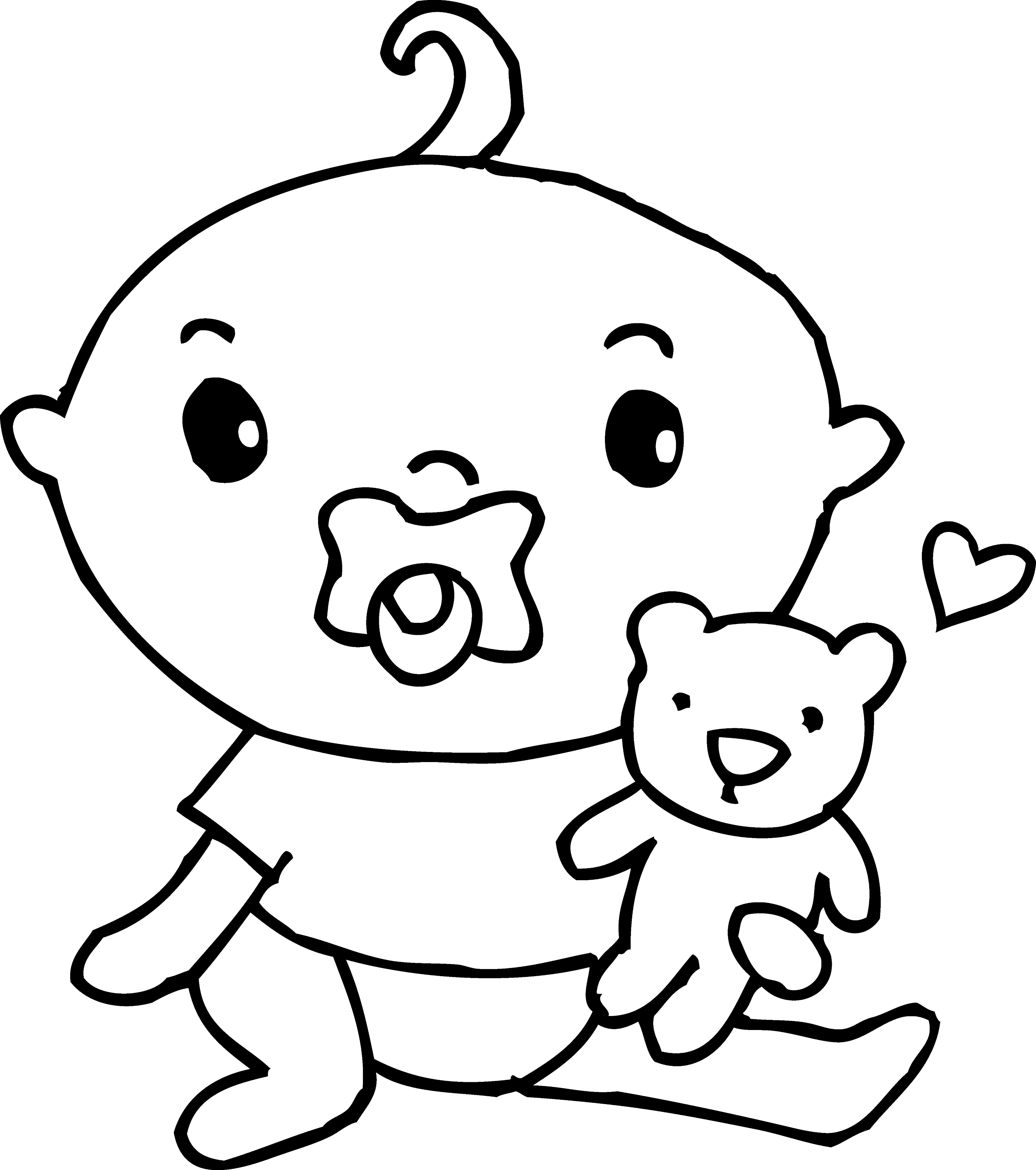 Cute Baby Boy Coloring Page Free Clip Art