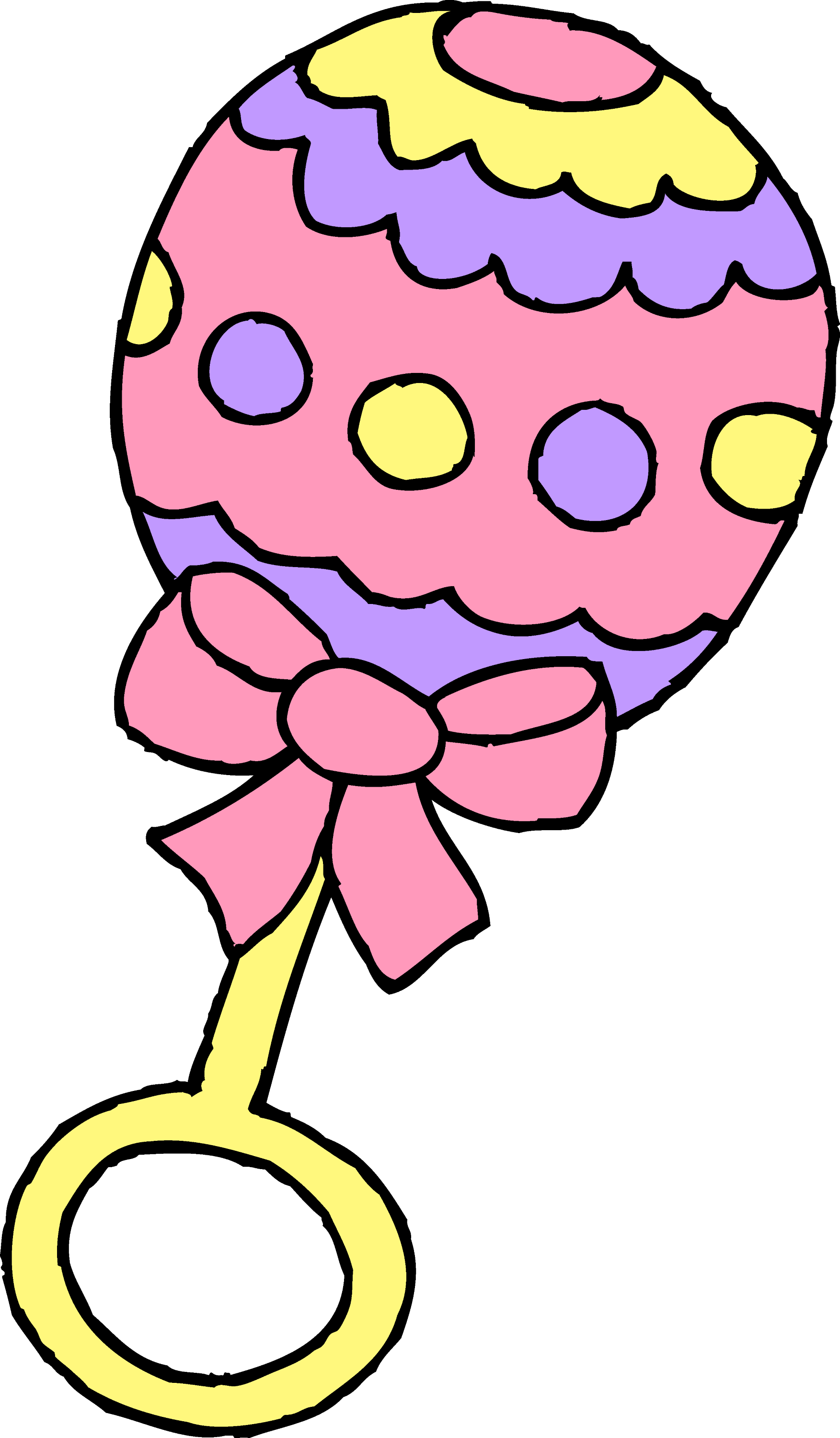 Pink Baby Girl Rattle - Free Clip Art