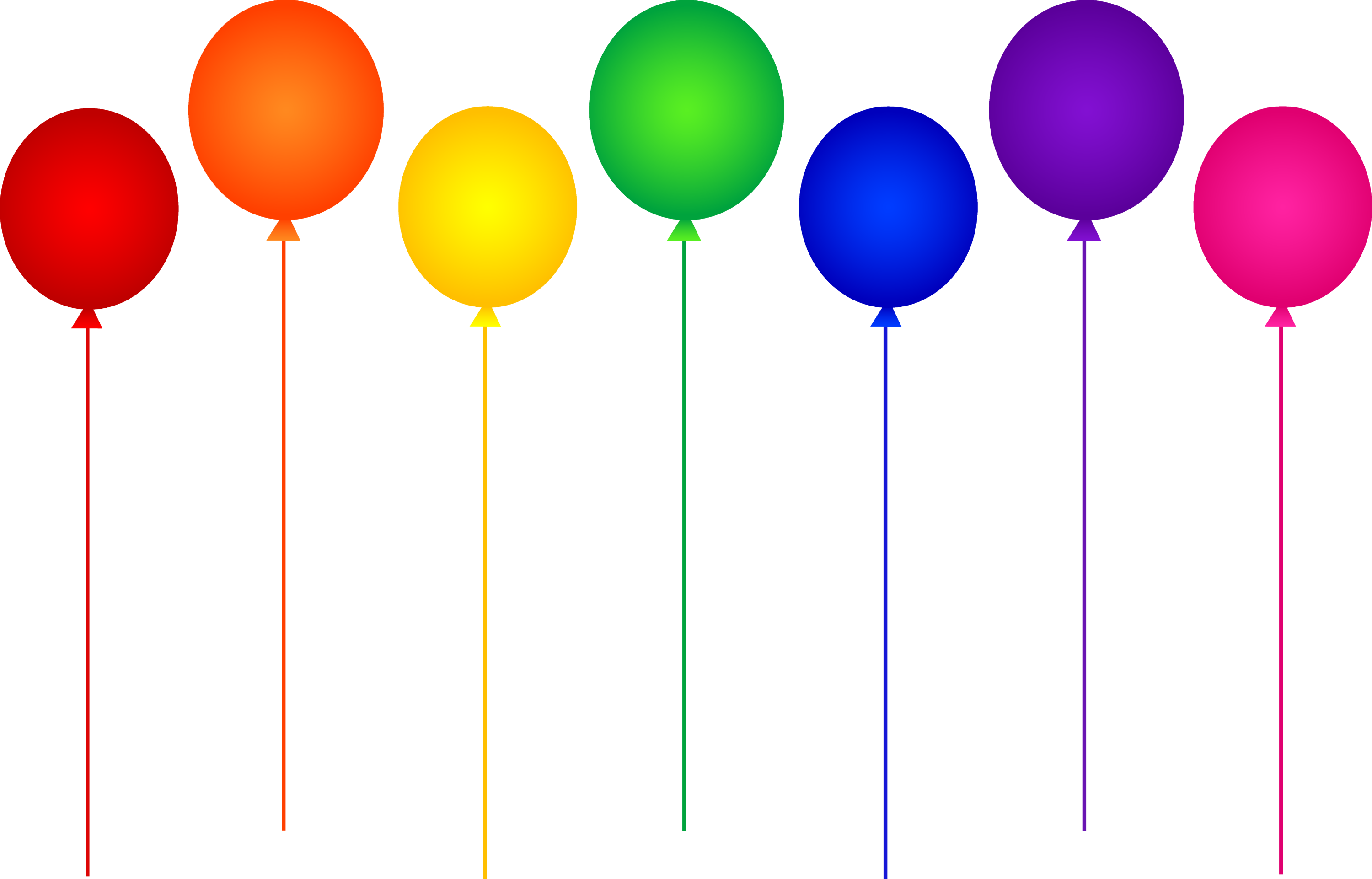 Seven Rainbow Birthday Party Balloons Free Clip Art