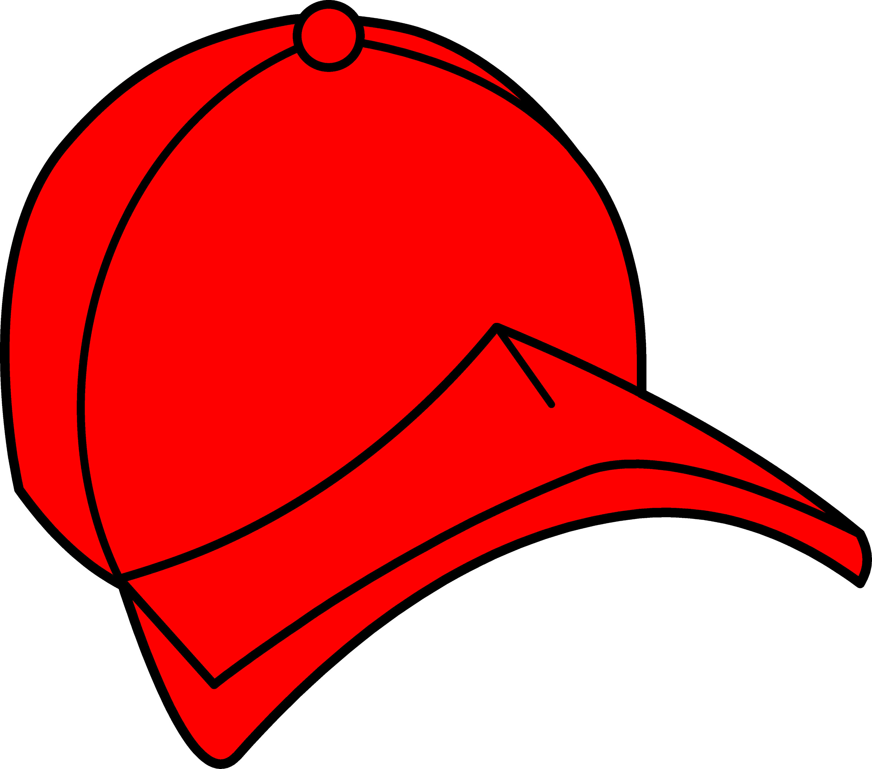 Red Baseball Cap Clipart - Free Clip Art