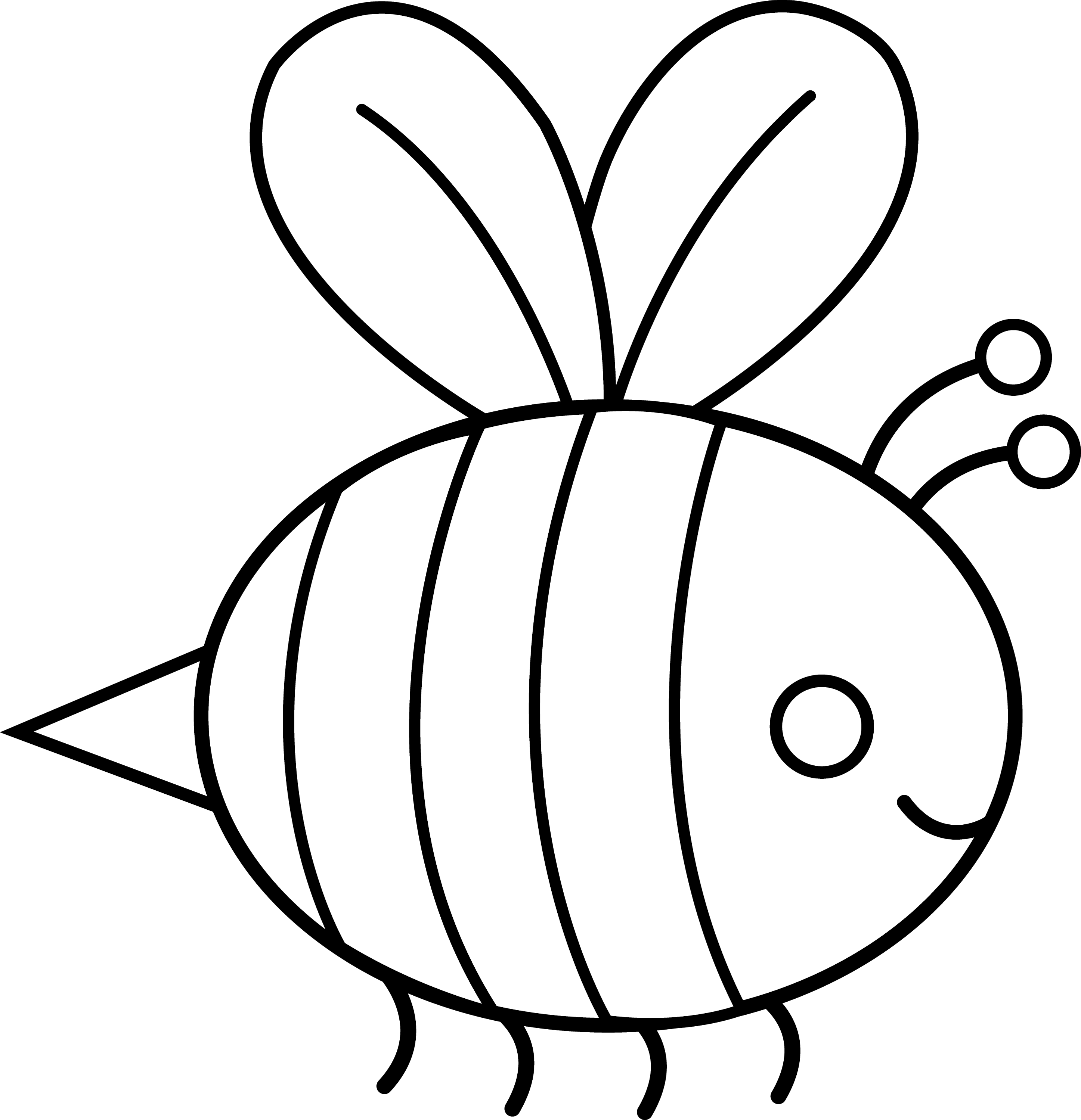 free bee clipart black and white - photo #38