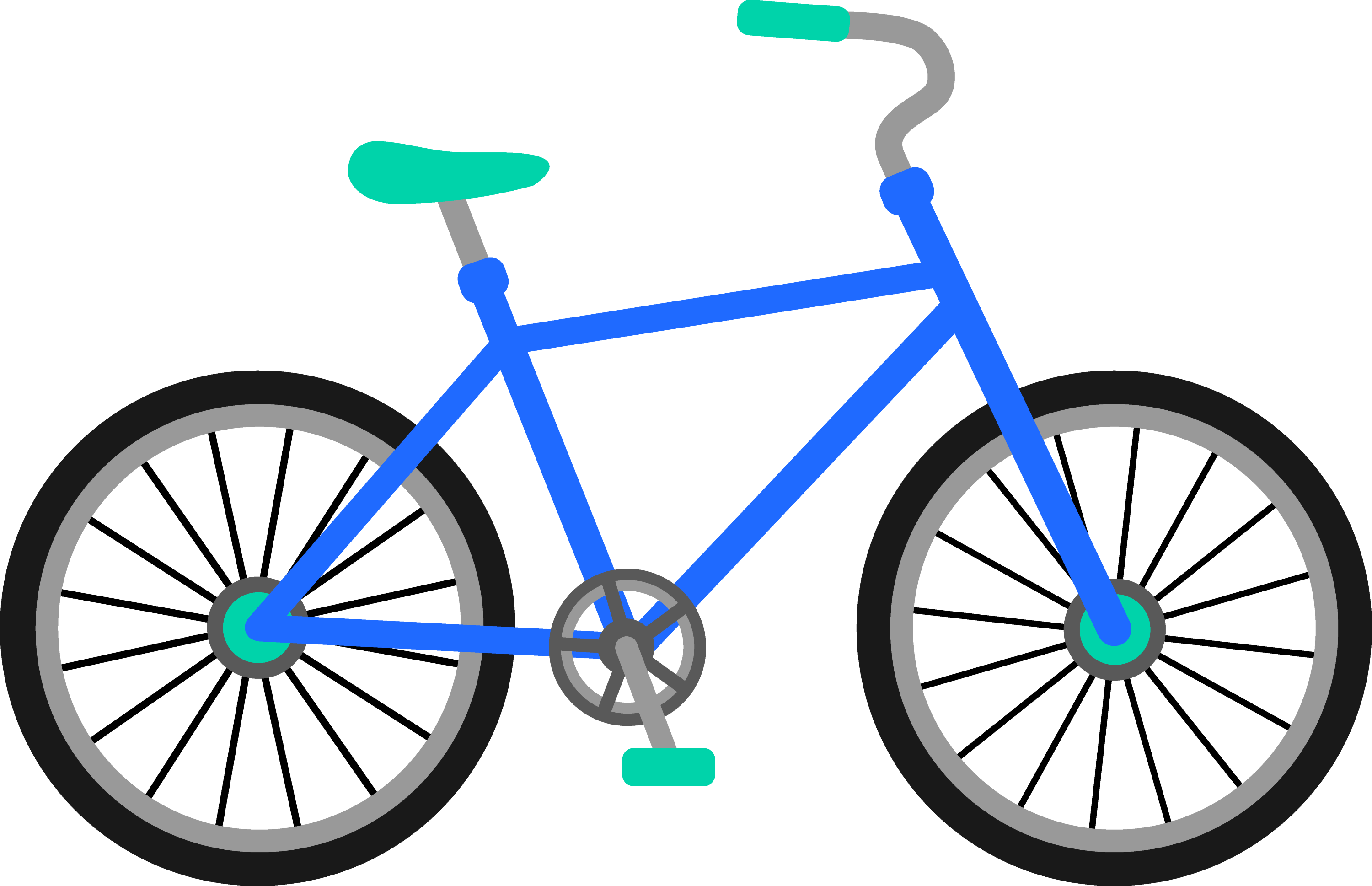 blue and green bike