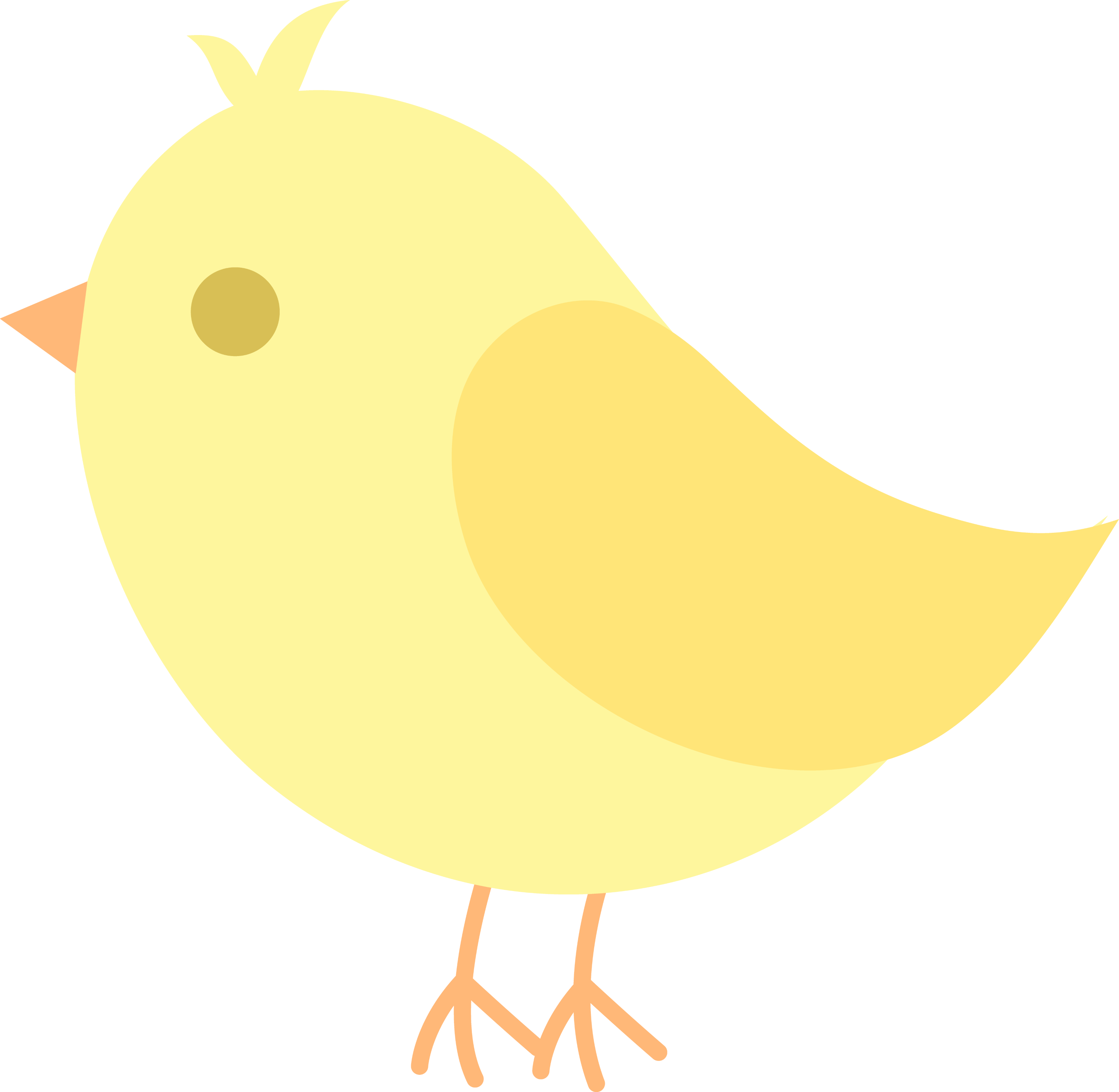Cute Yellow Bird Clip Art - Free Clip Art