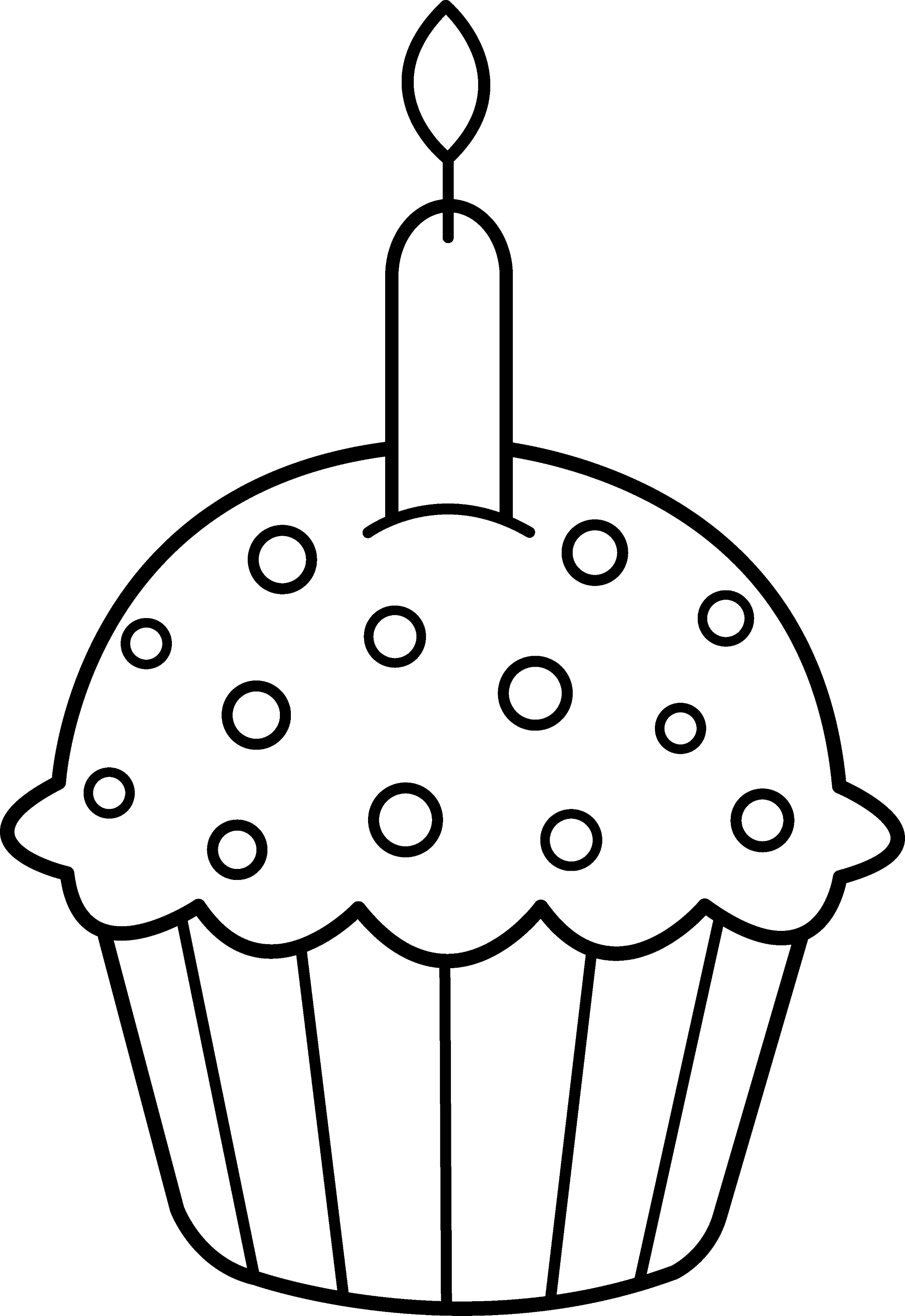 Birthday Cupcake Coloring Page Free Clip Art