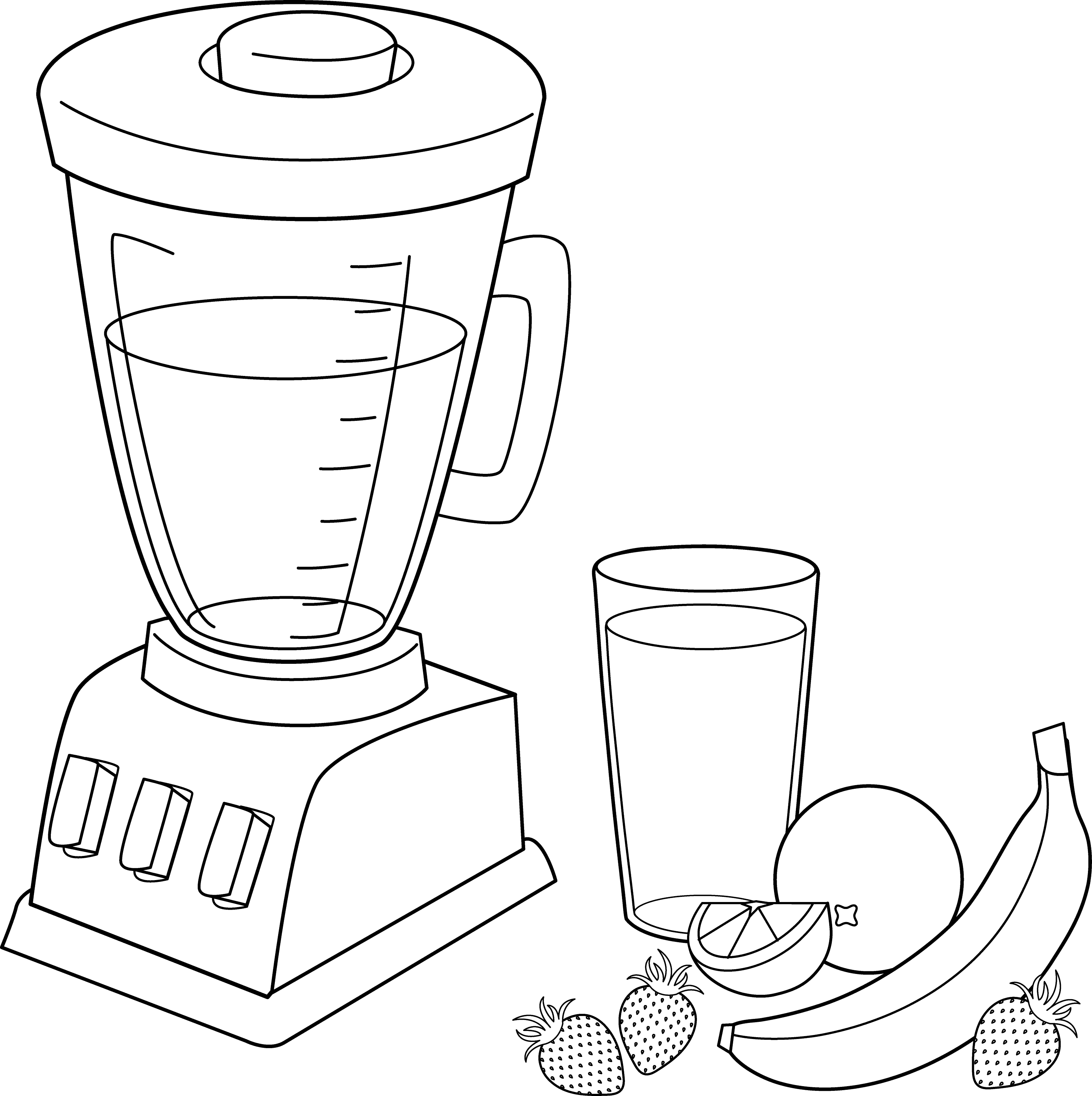 Fruit Smoothies Coloring Page Free Clip Art