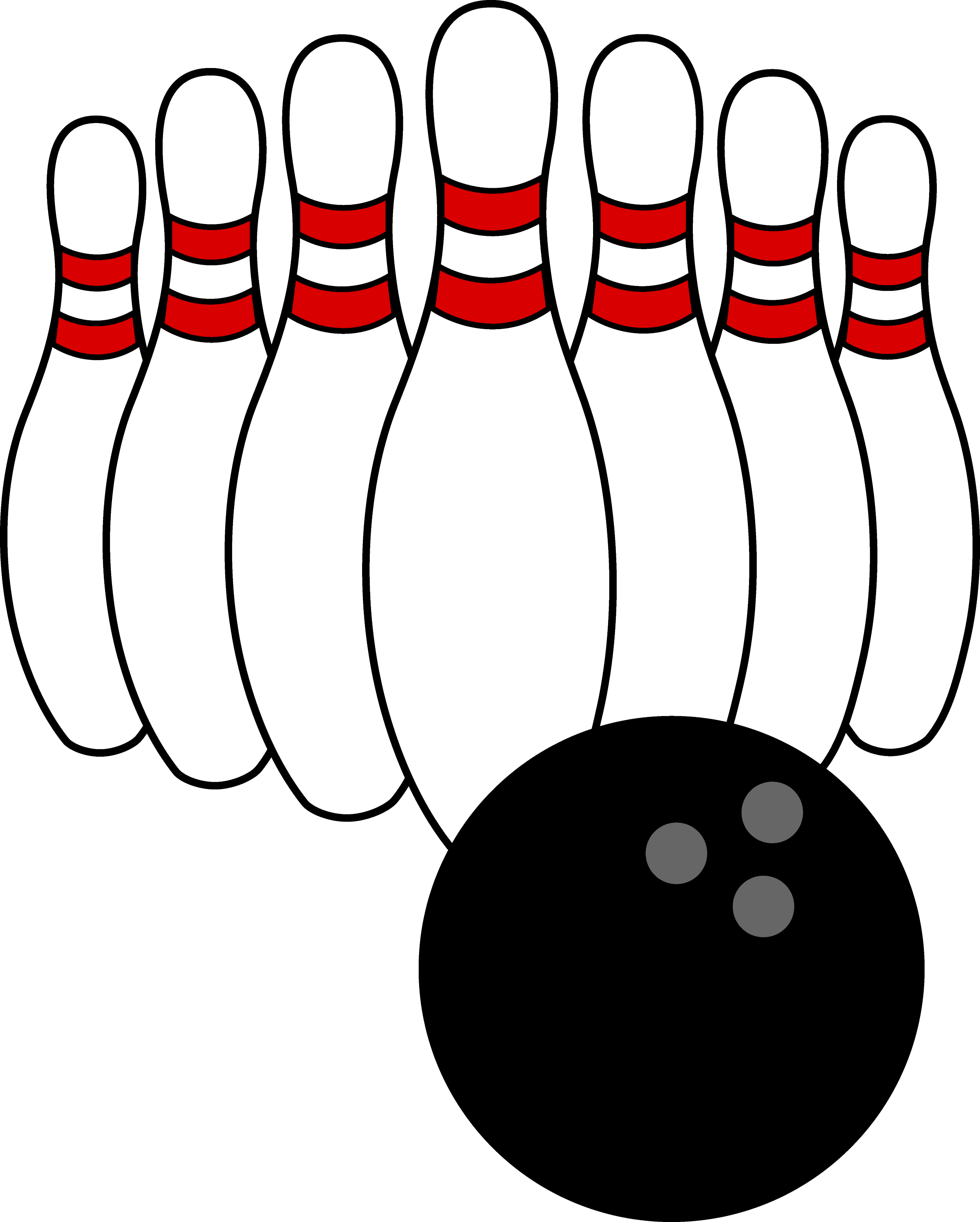 Bowling Ball and Pins Free Clip Art