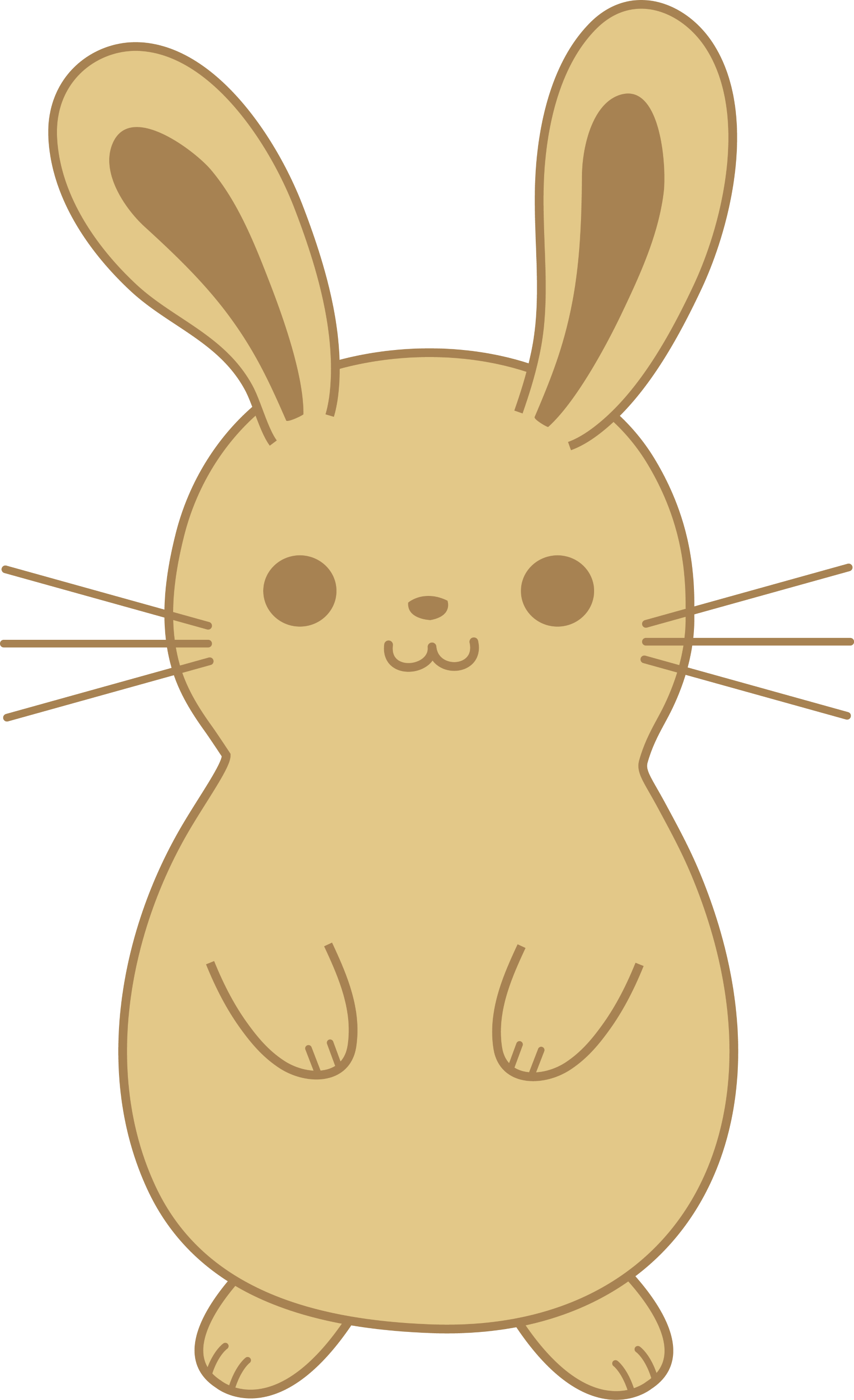 Cute Brown Bunny Rabbit - Free Clip Art