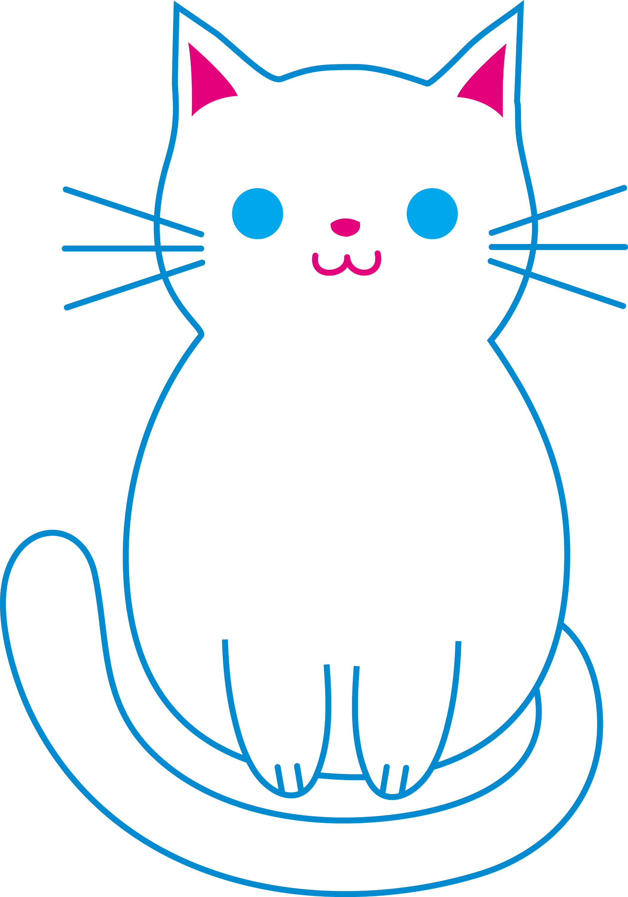 Cute White Cat - Free Clip Art