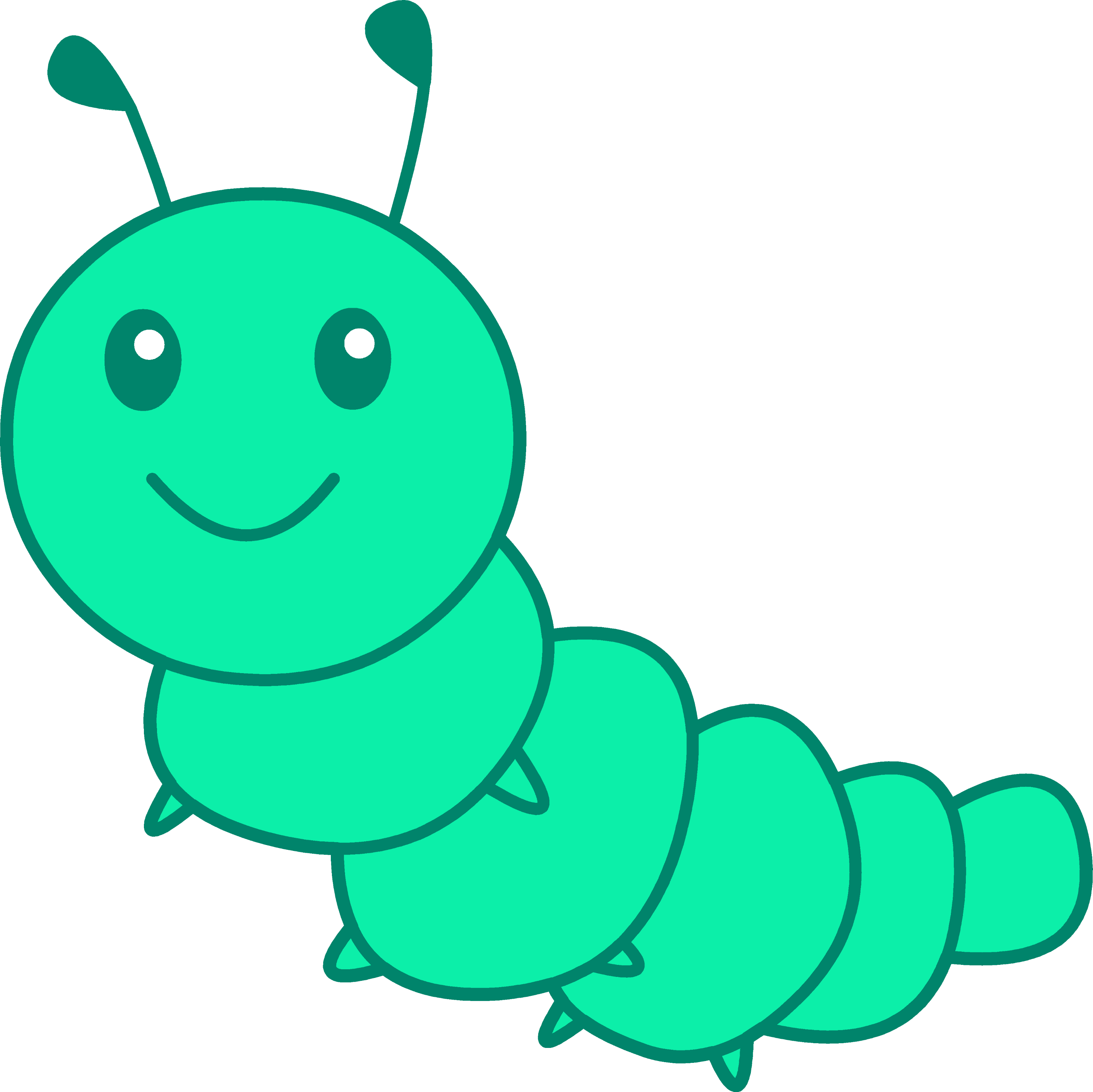 Cute Little Green Caterpillar Free Clip Art