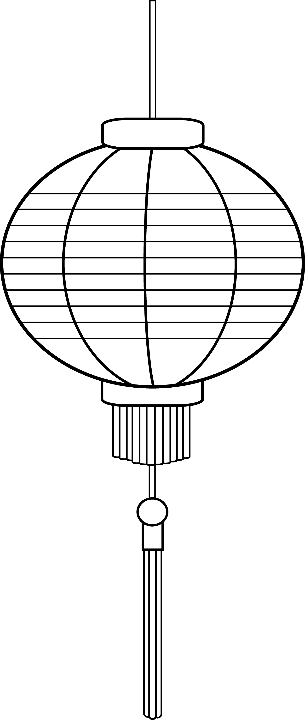 Chinese Lantern Line Art - Free Clip Art