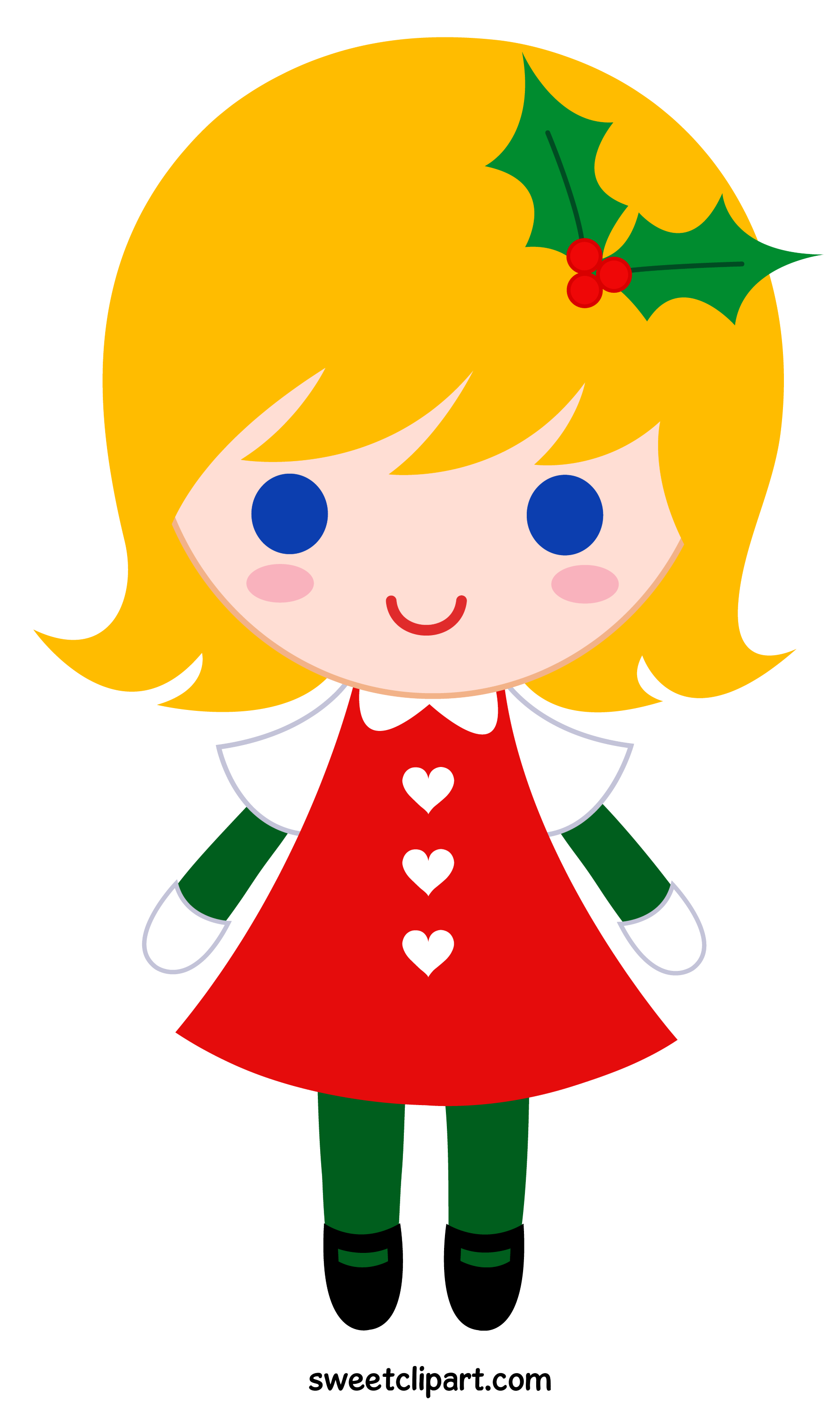 Little Christmas Girl Clip Art Free Clip Art