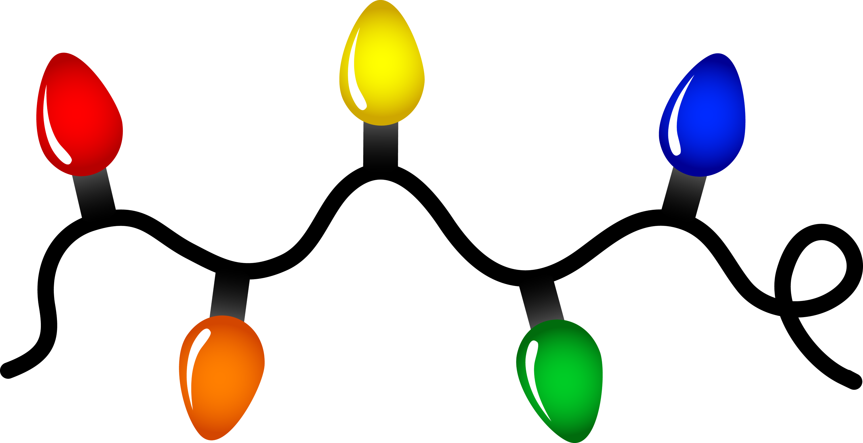 String of Christmas Lights - Free Clip Art