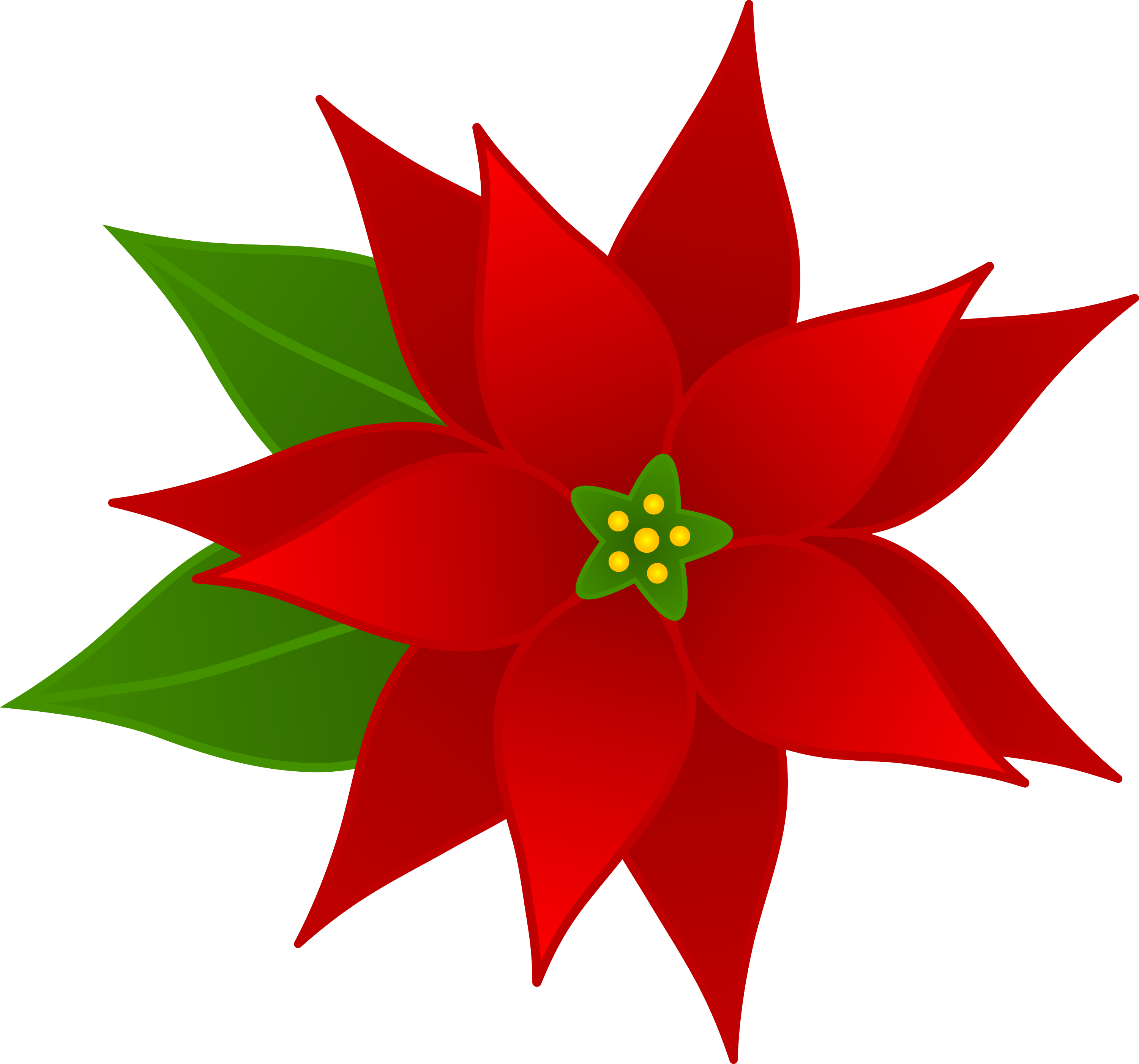 Christmas Poinsettia Flower Free Clip Art