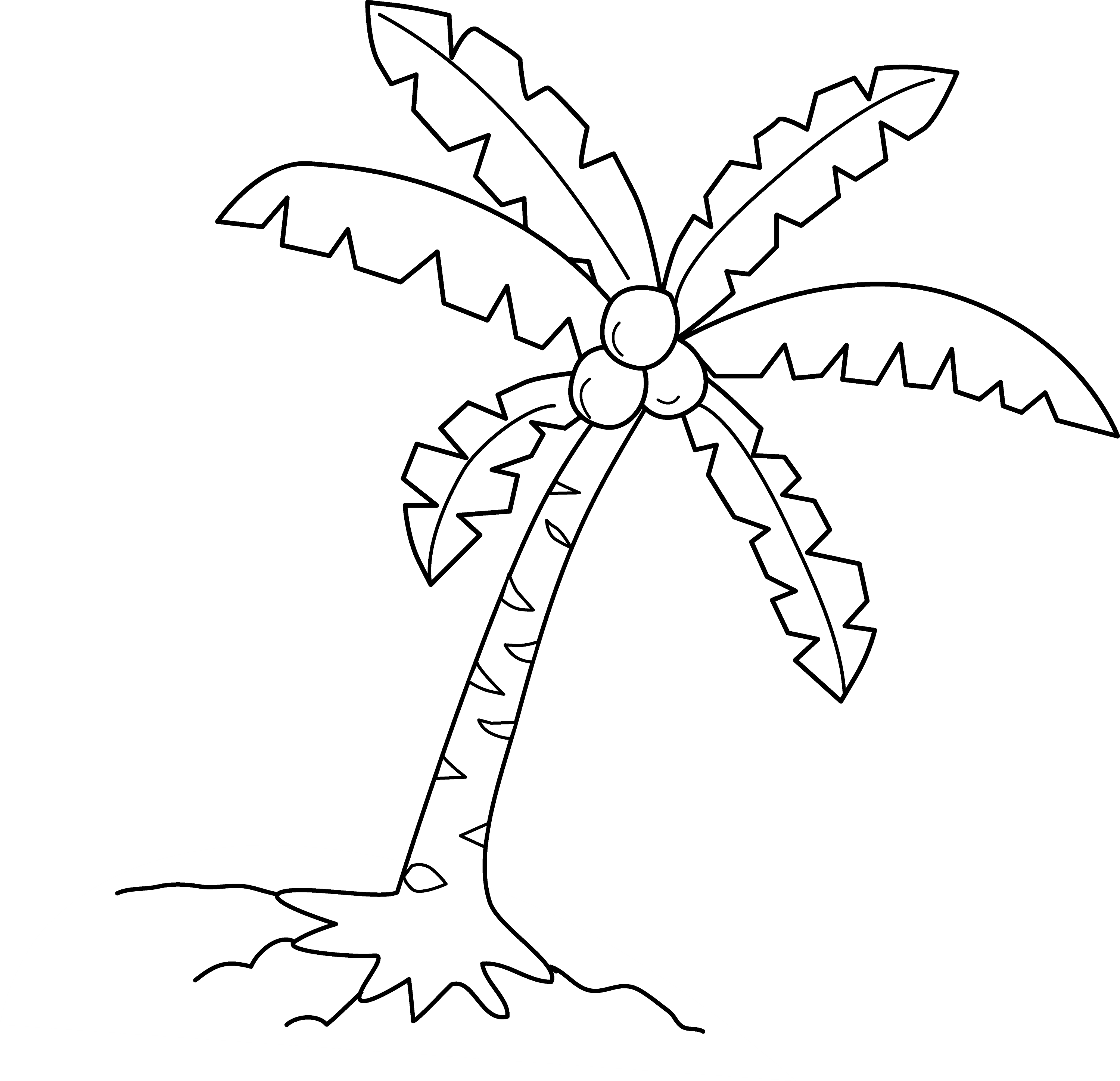Coconut Tree Colouring Pages