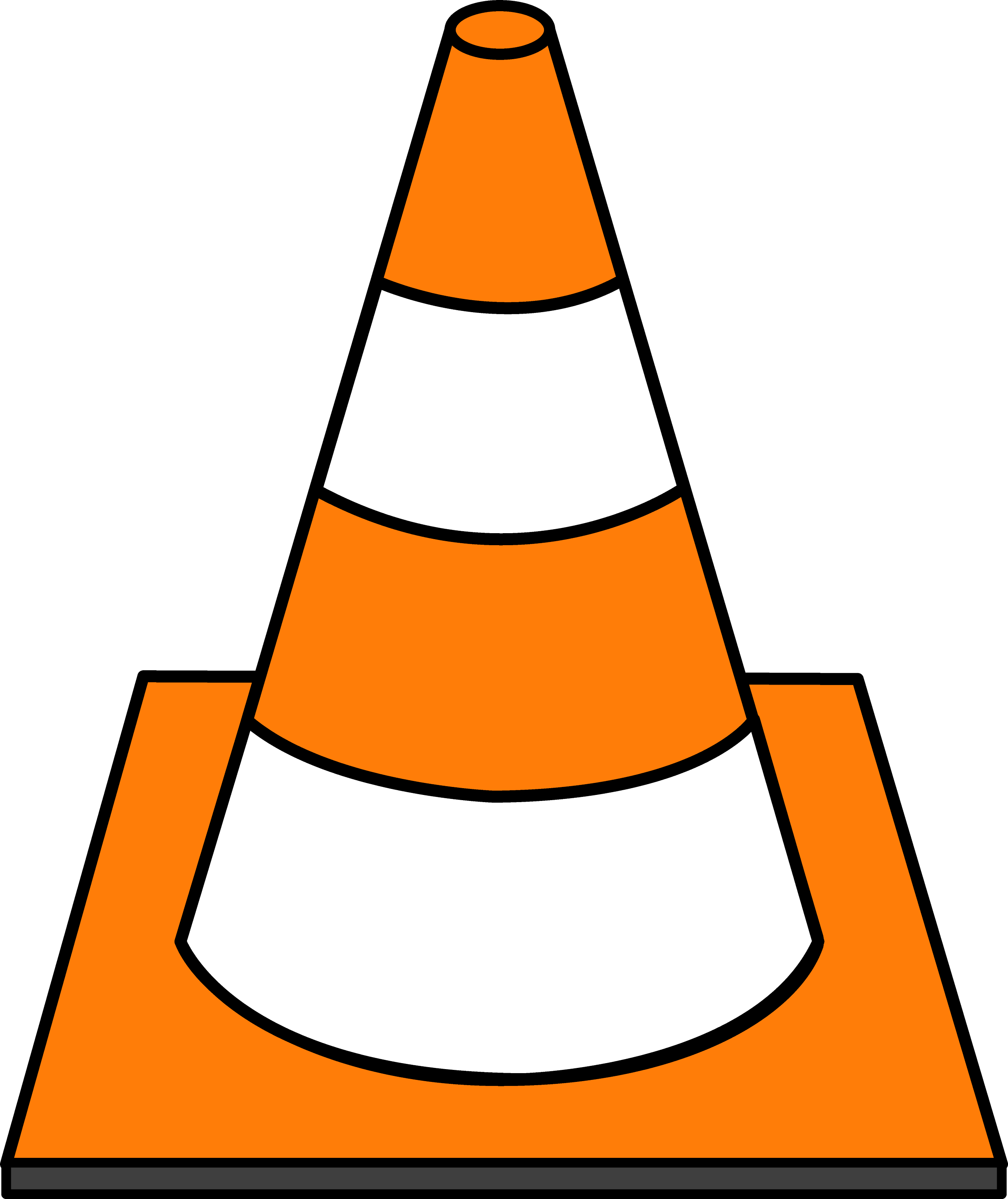 Striped Traffic Cone Free Clip Art