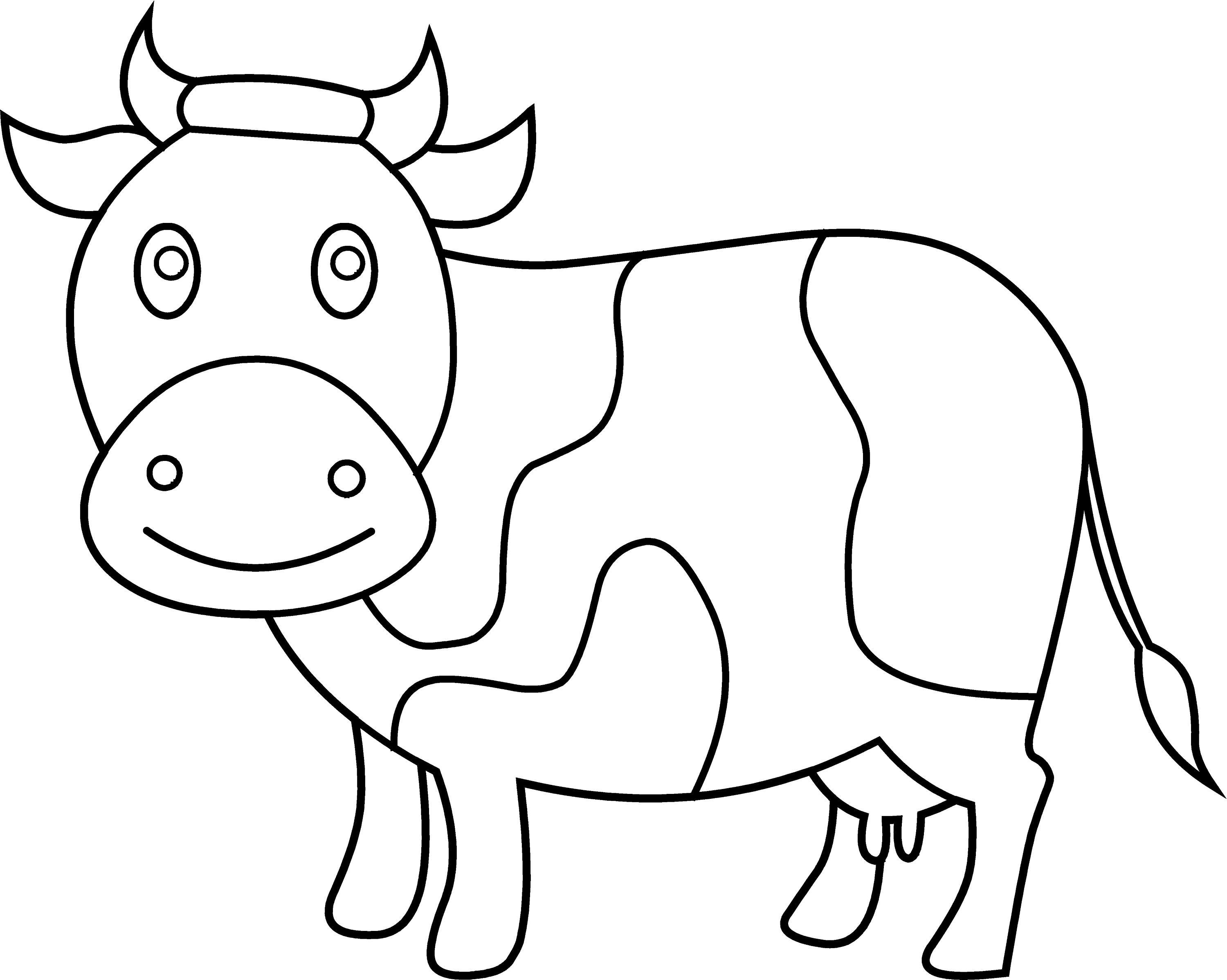 Cute Cow Coloring Page Free Clip Art