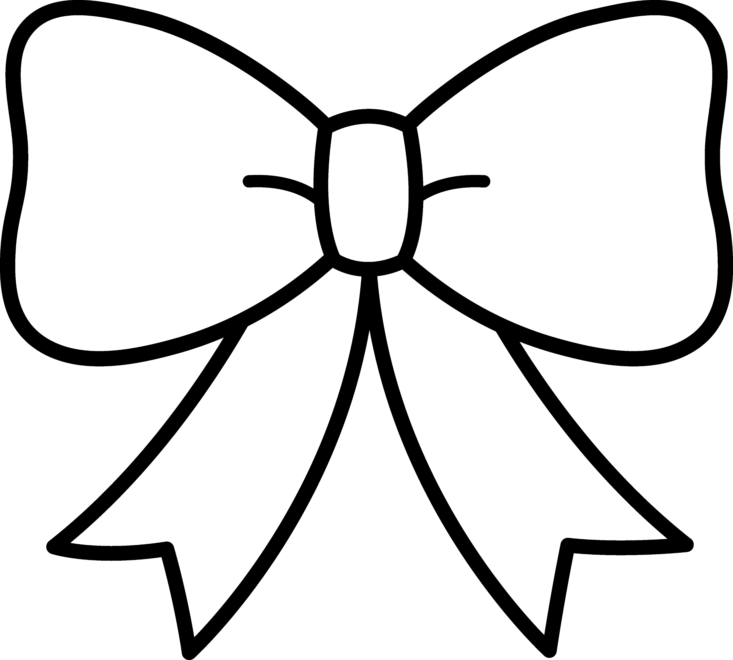 Black and White Bow Design - Free Clip Art