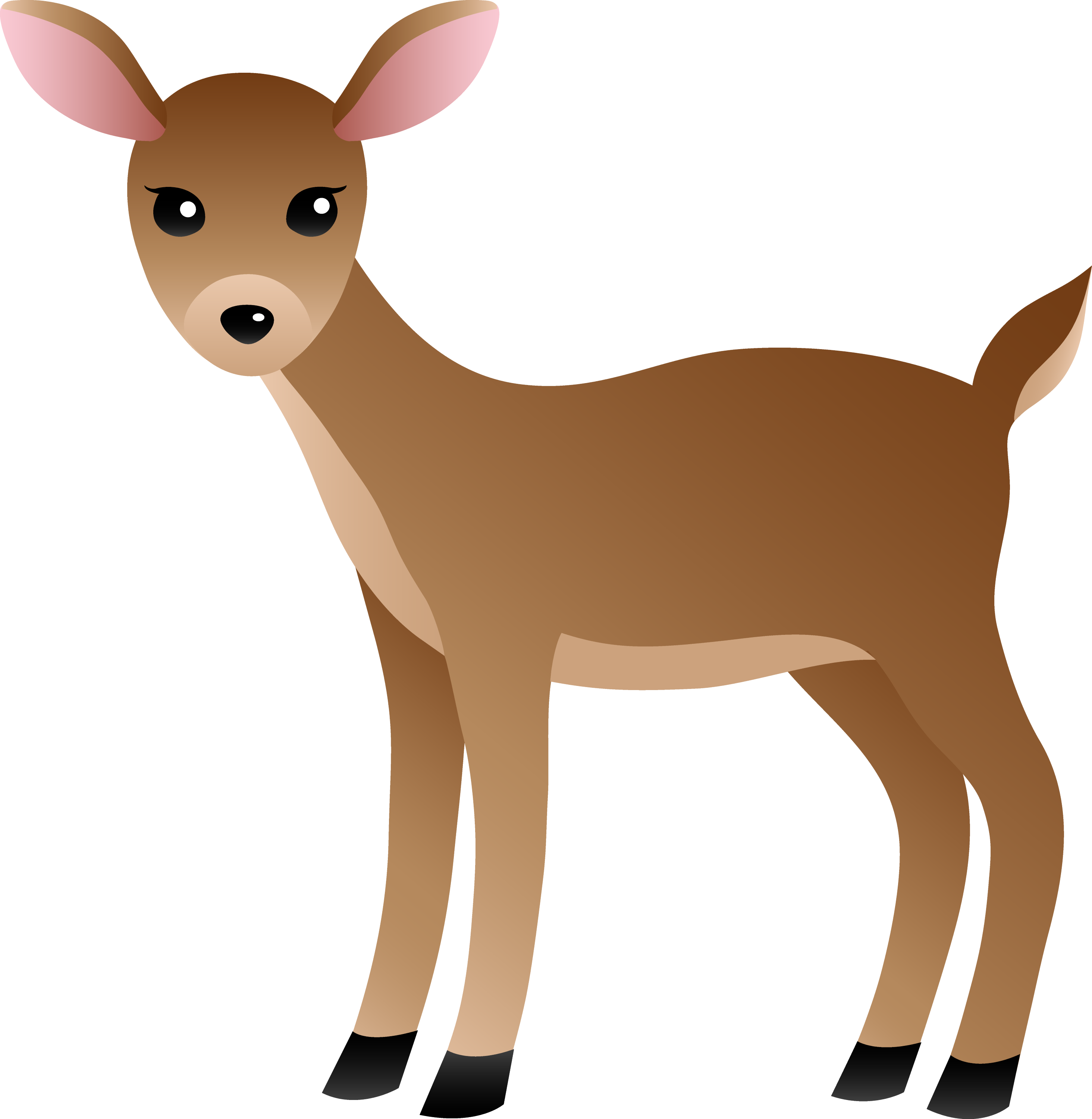 Brown Female Deer - Free Clip Art