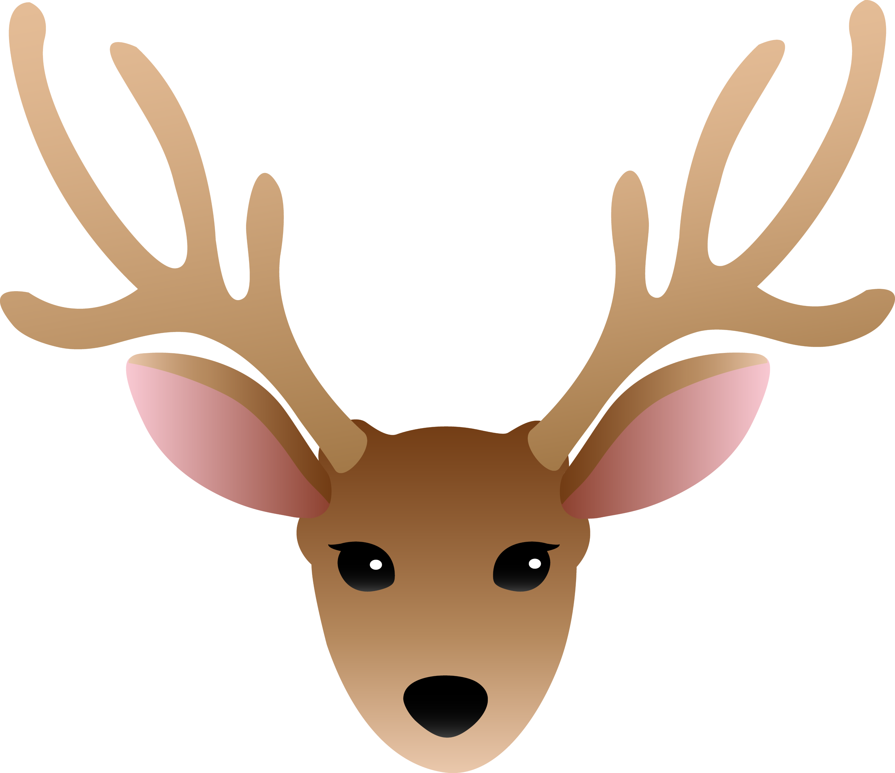 Face of a Male Deer - Free Clip Art