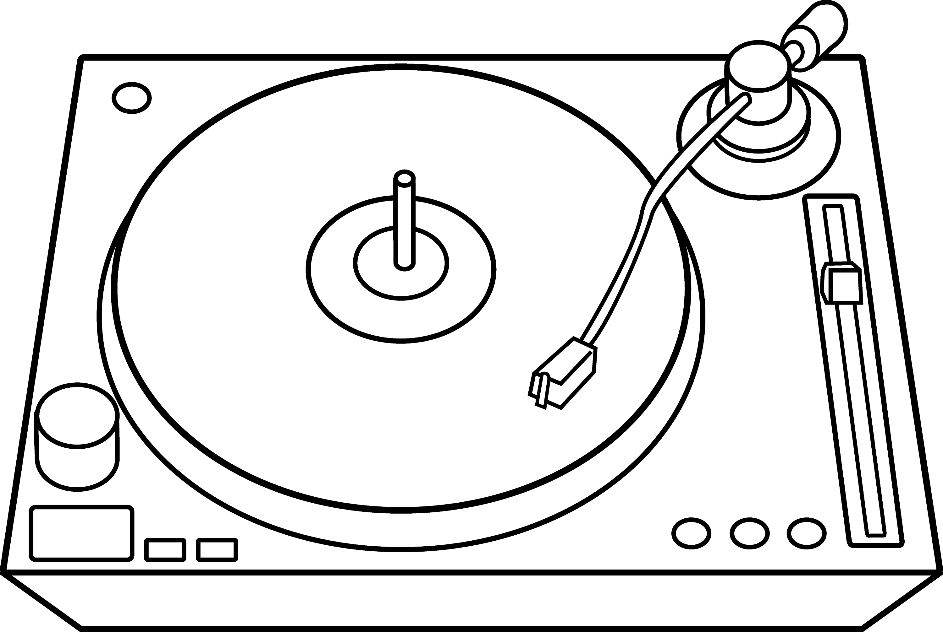 DJ Turntable Line Art Free Clip Art