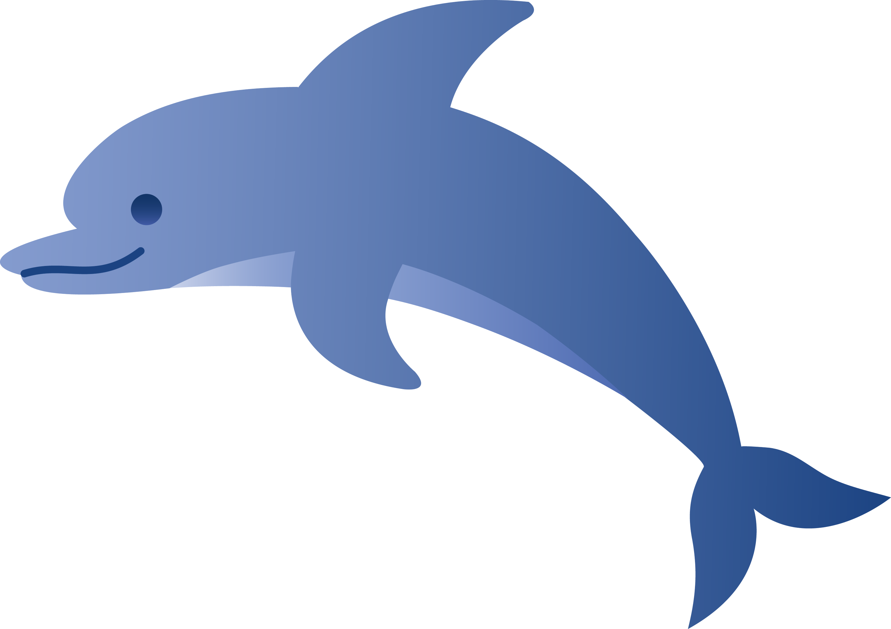 Cute Blue Dolphin - Free Clip Art