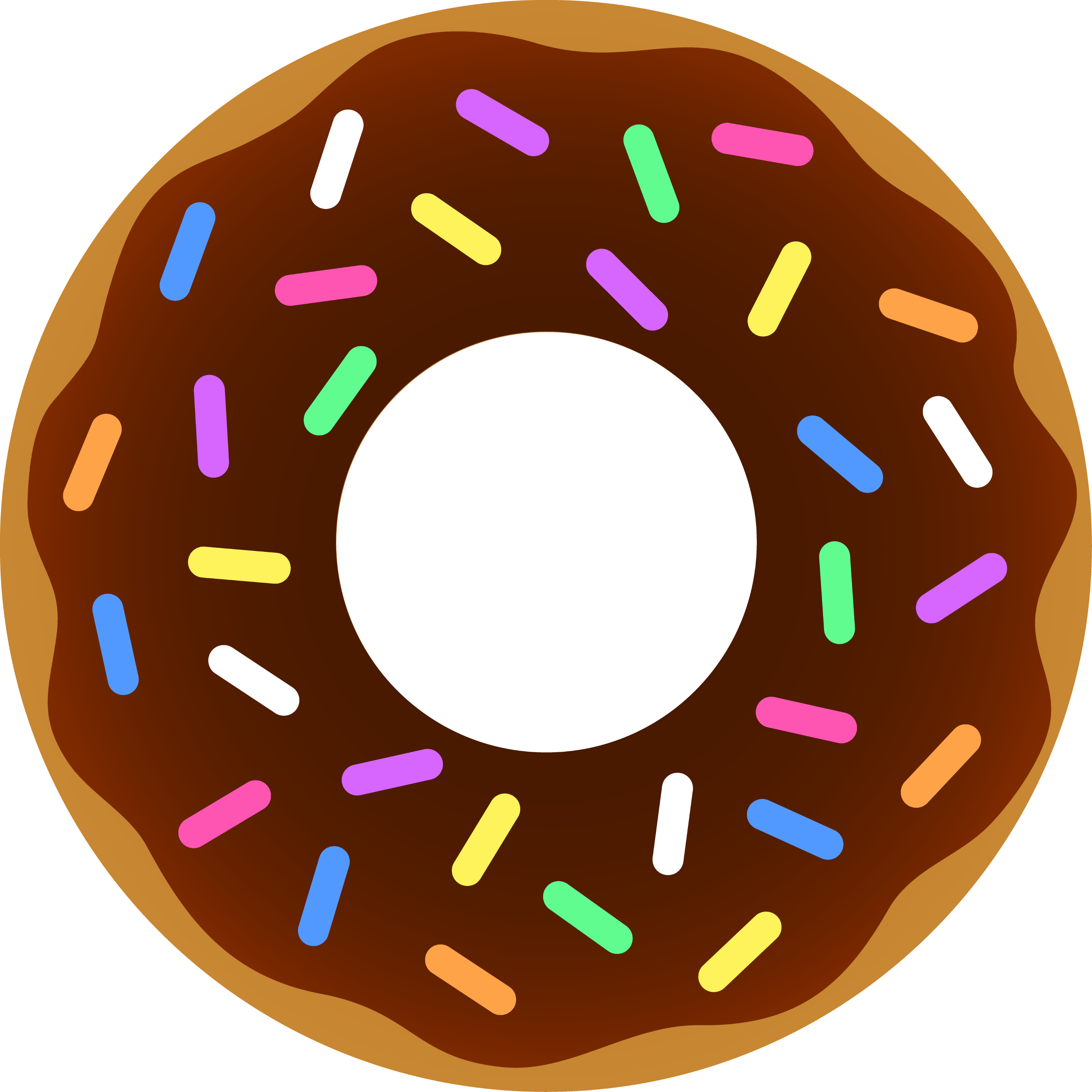 Chocolate Donut With Sprinkles Free Clip Art