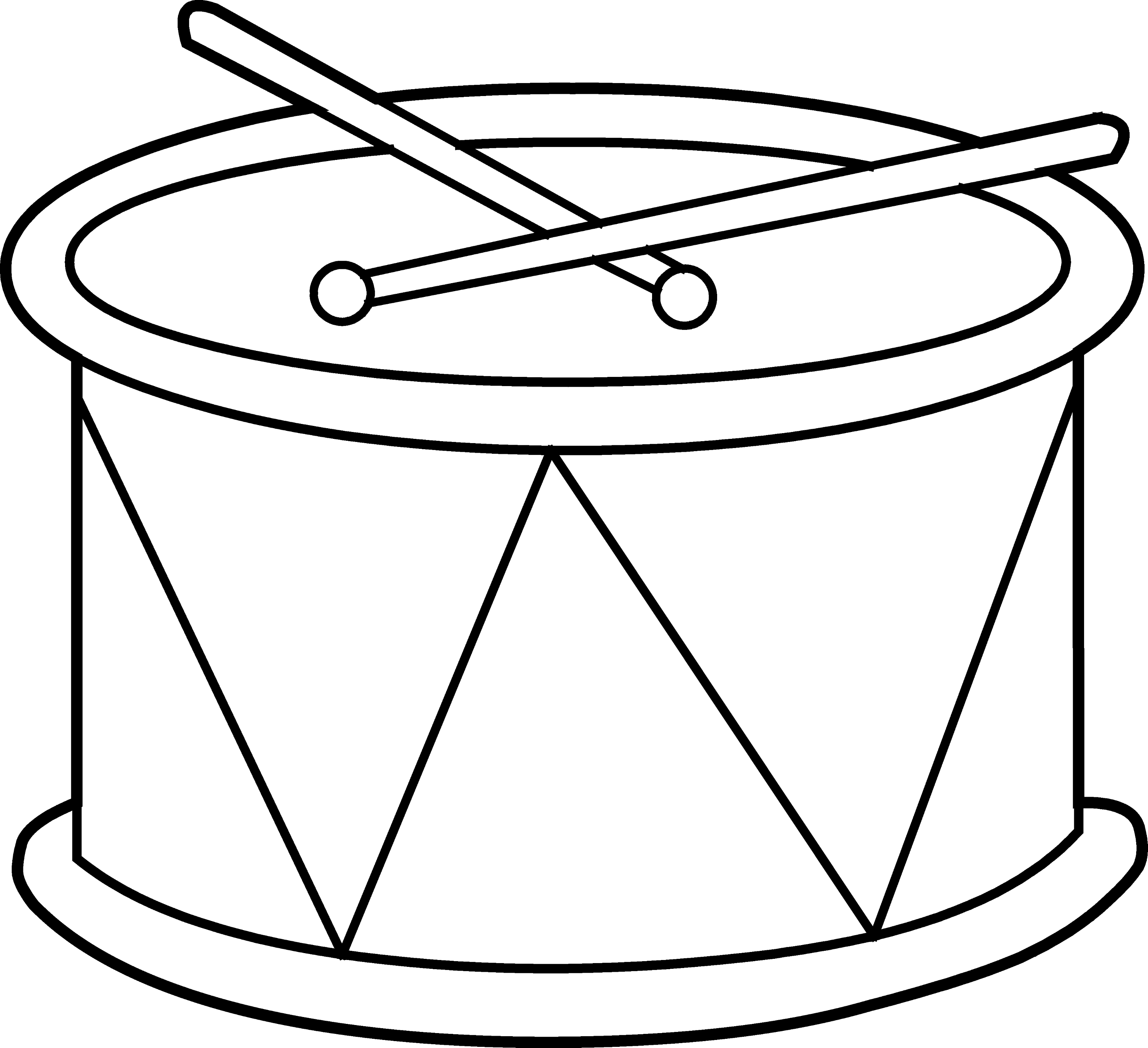 Marching Drum Coloring Page Free Clip Art
