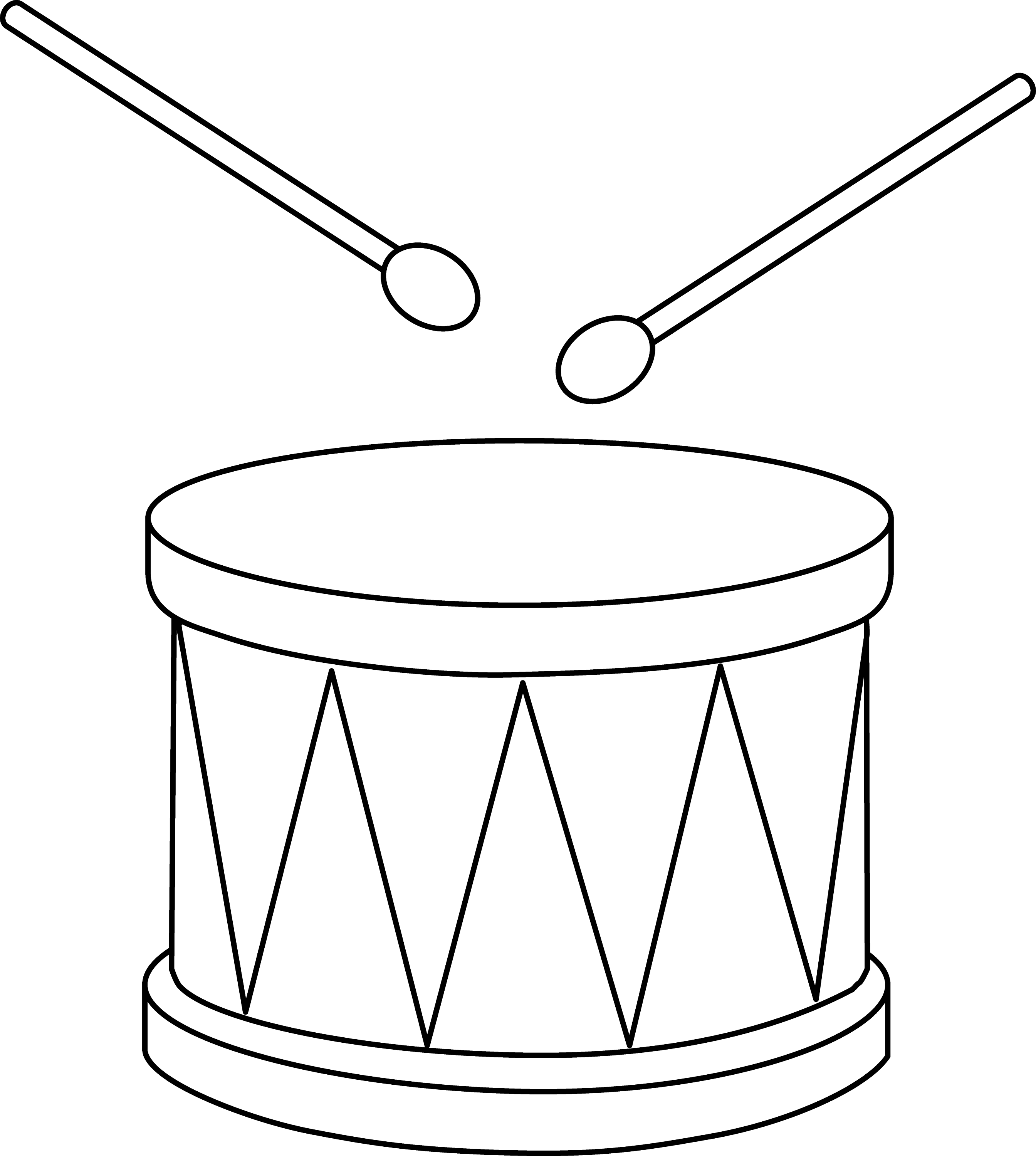colorable-marching-drum-free-clip-art