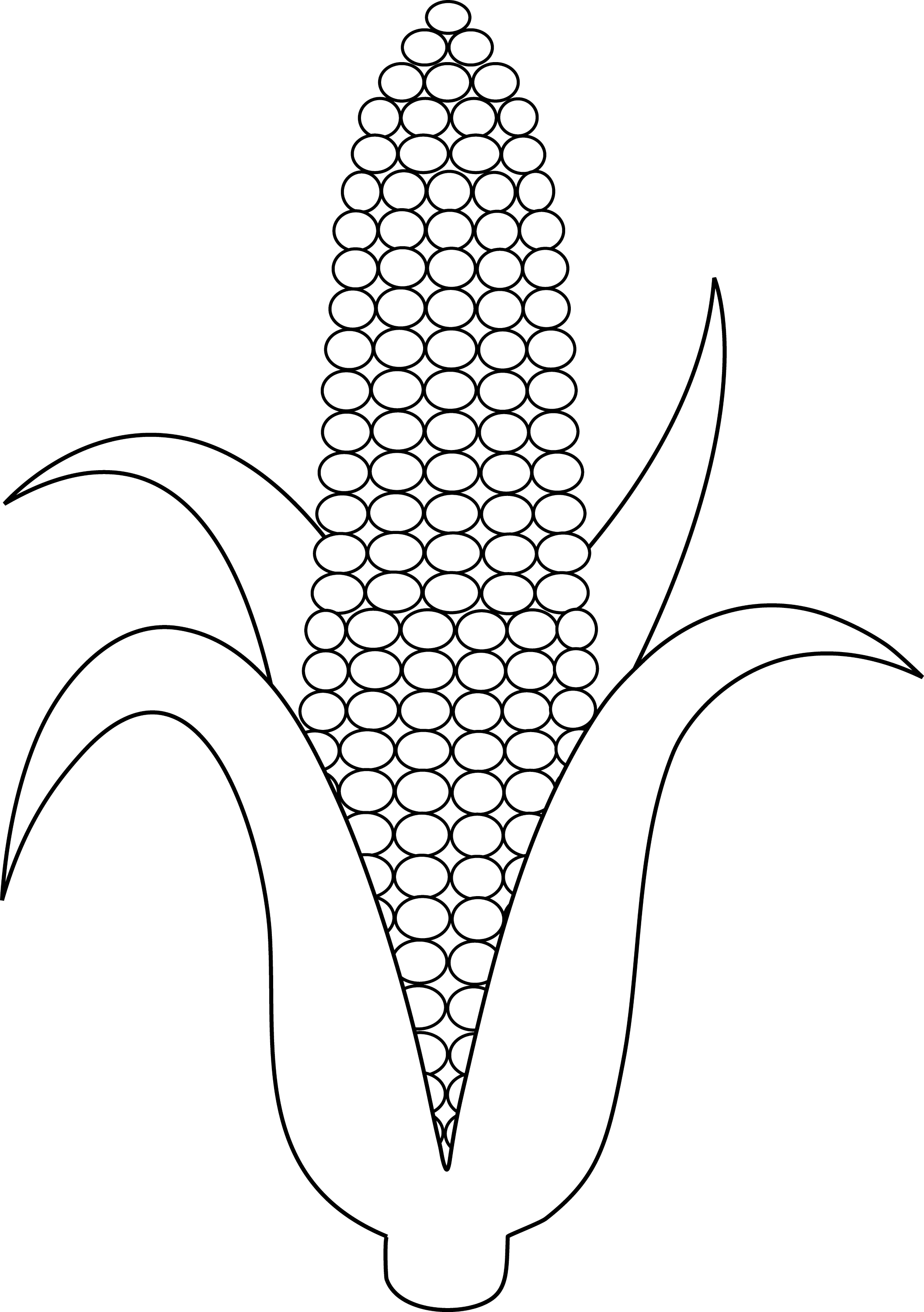 Ear Of Corn Colorable Line Art Free Clip Art