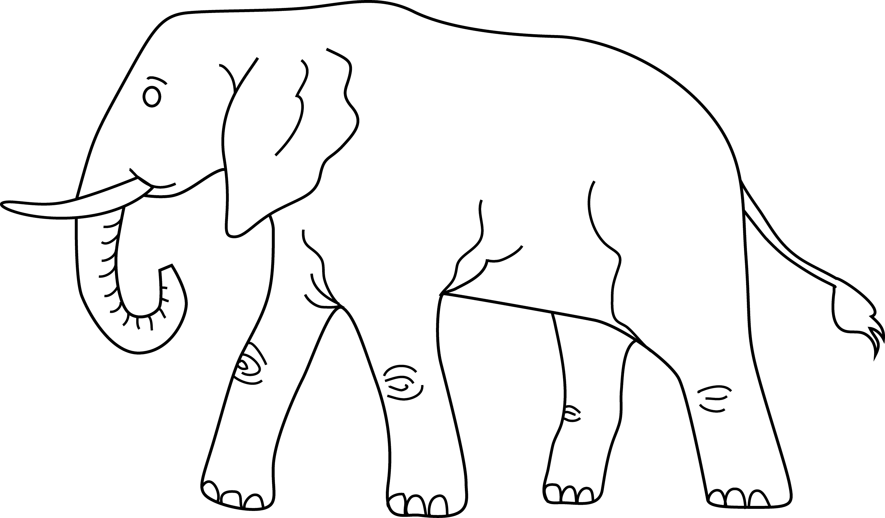 free elephant clipart black and white - photo #23