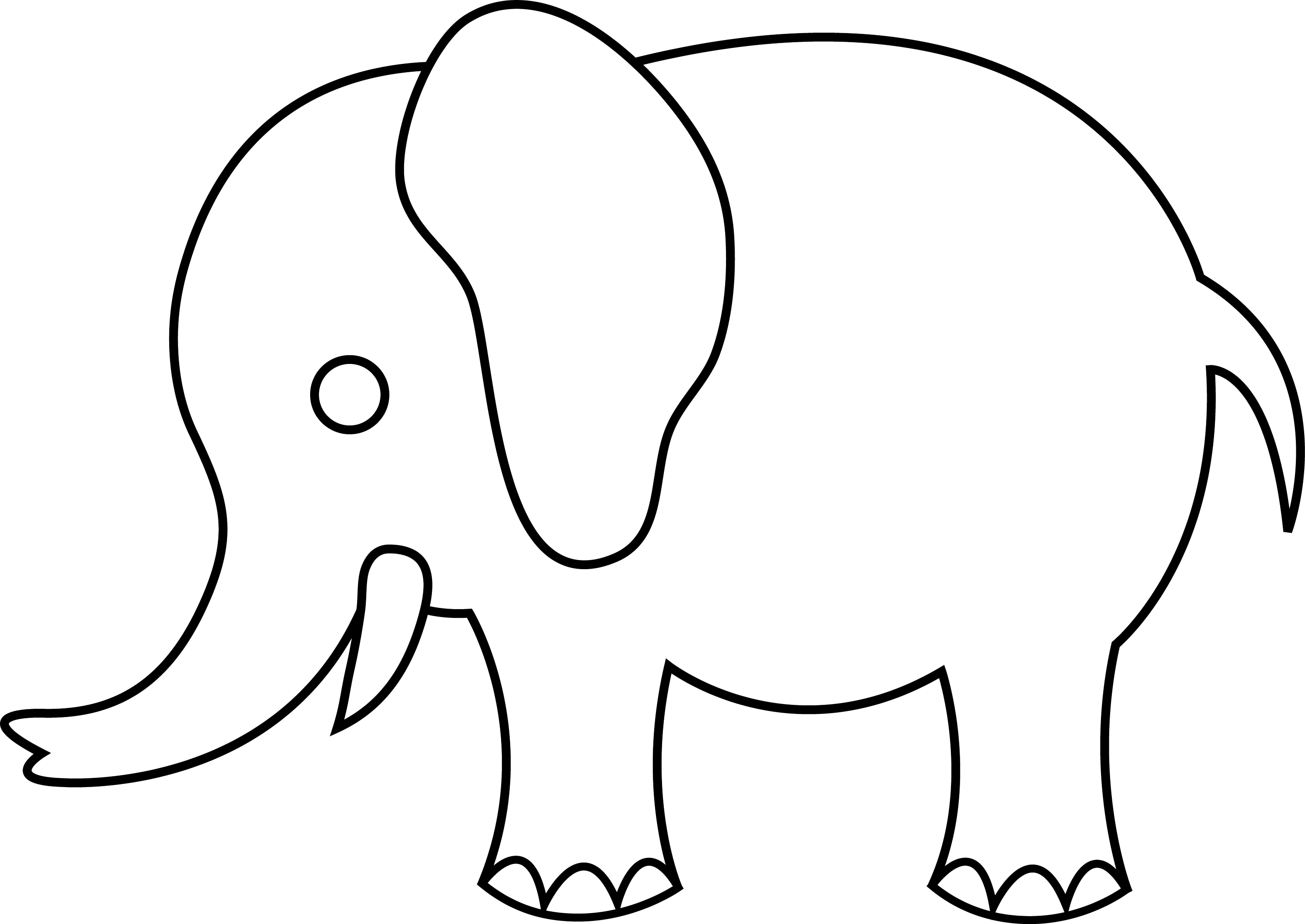 elephant clipart outline - photo #8