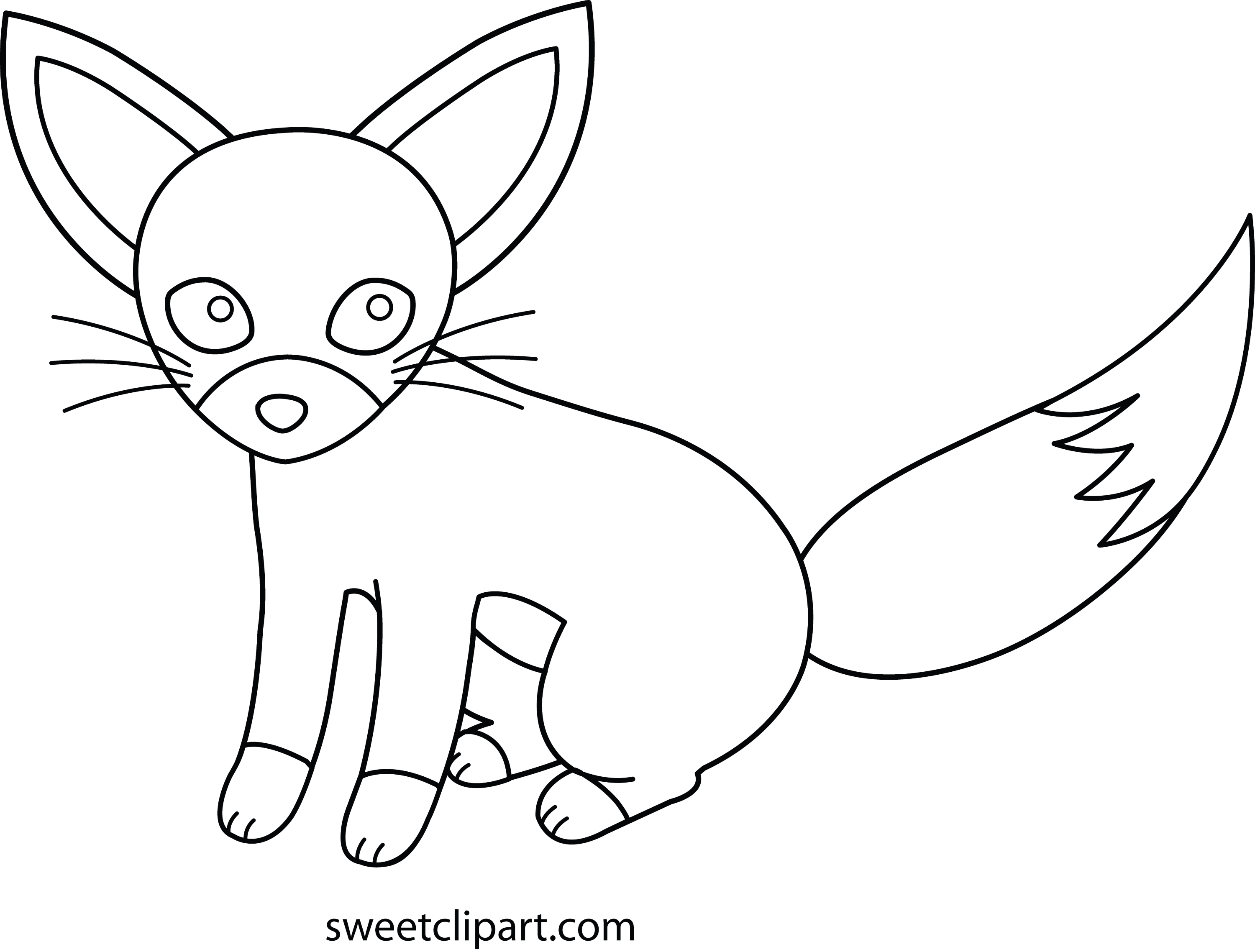 Fennec Fox Coloring Page - Free Clip Art