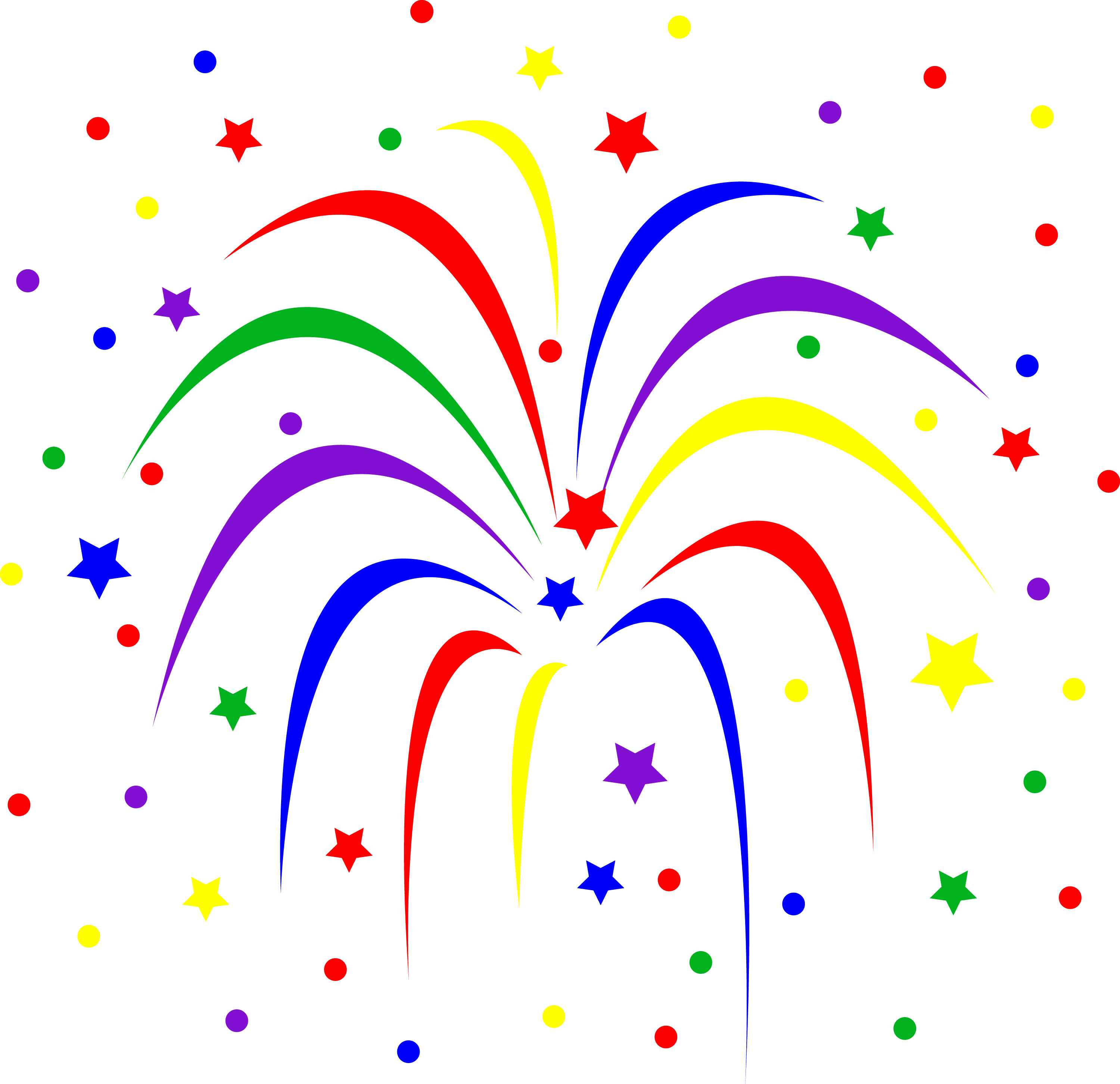 Colorful Fireworks Burst Free Clip Art