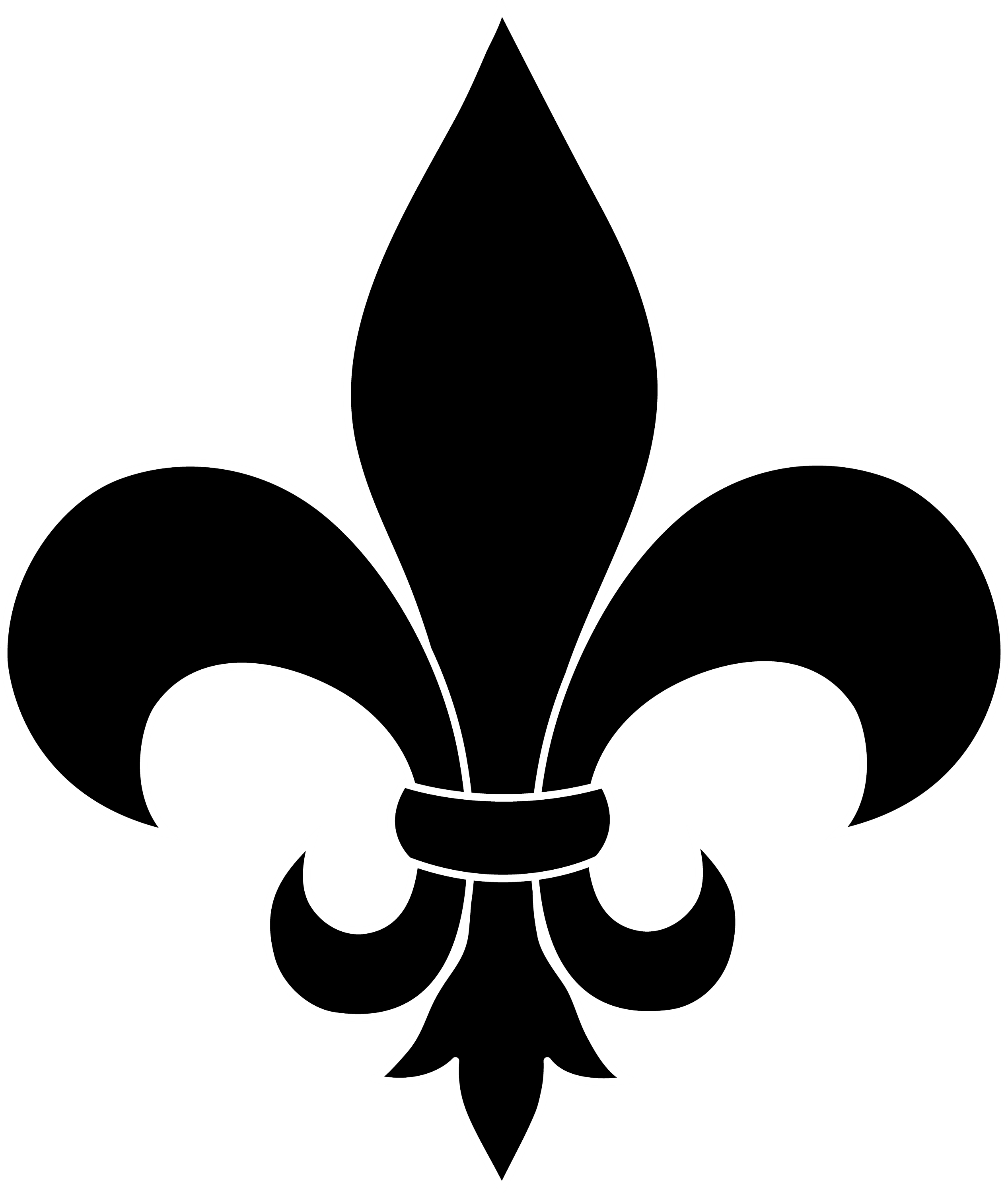 Black Fleur De Lis Silhouette - Free Clip Art