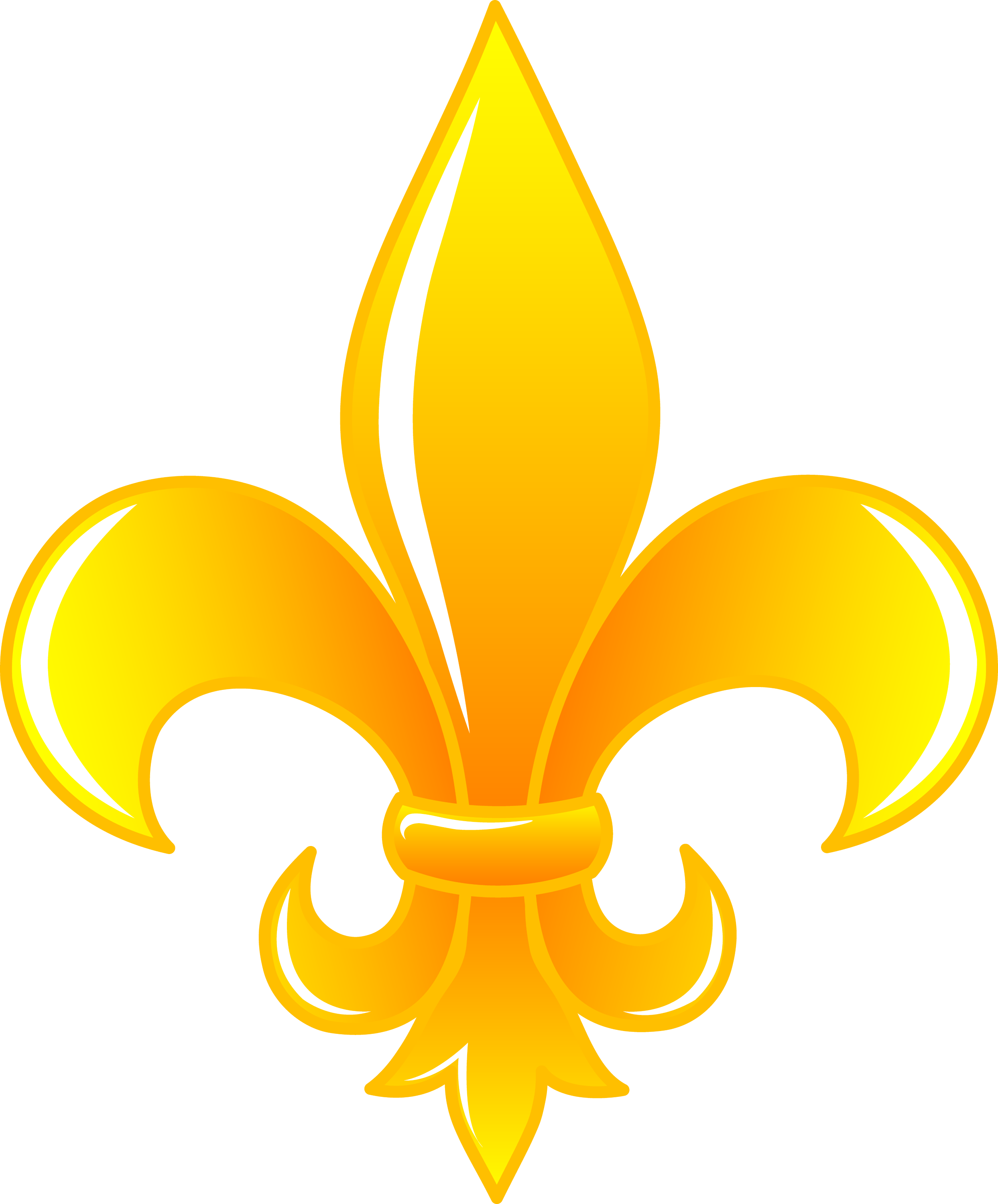 Shiny Golden Fleur De Lis - Free Clip Art