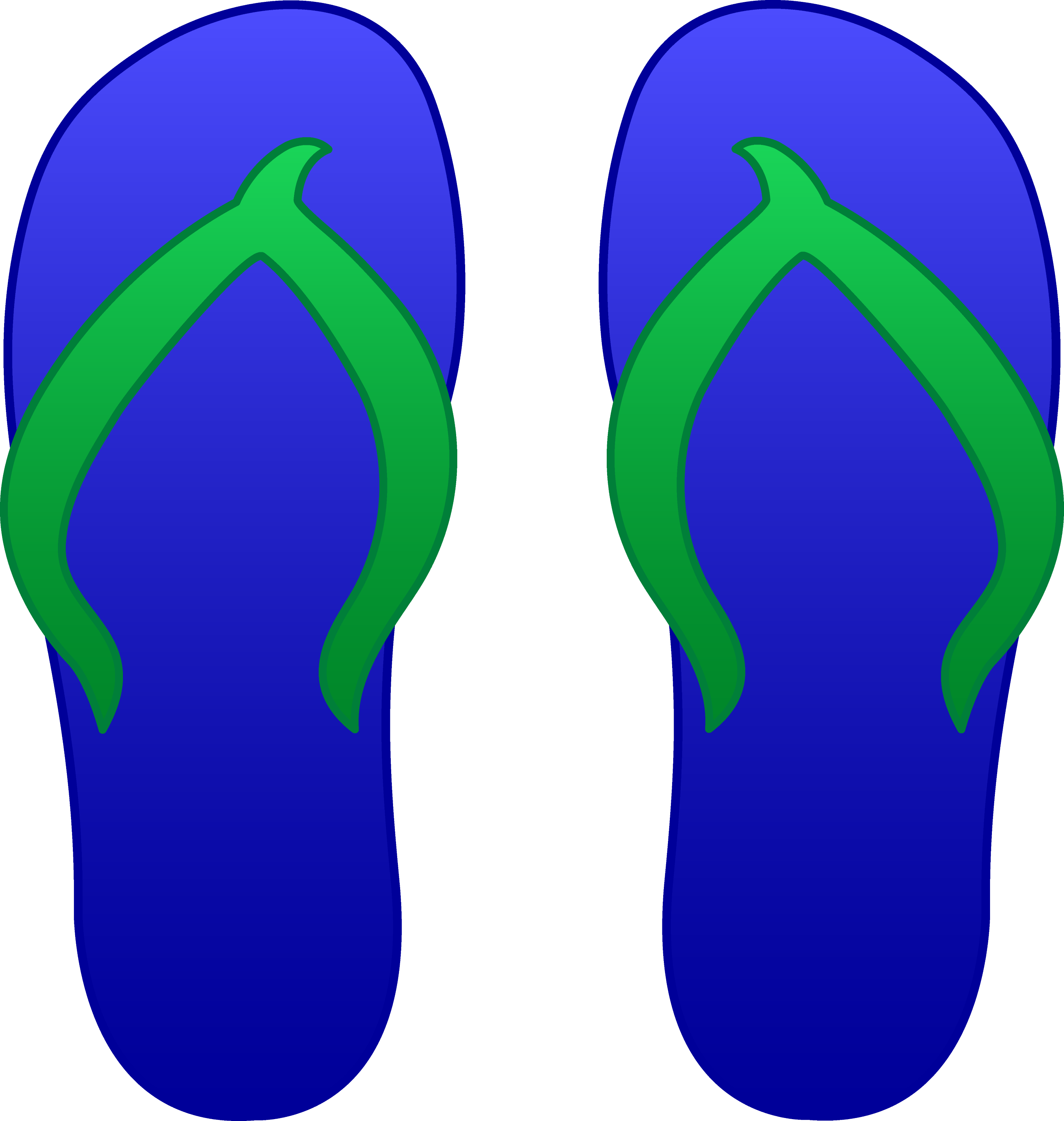 Blue Flip Flops - Free Clip Art