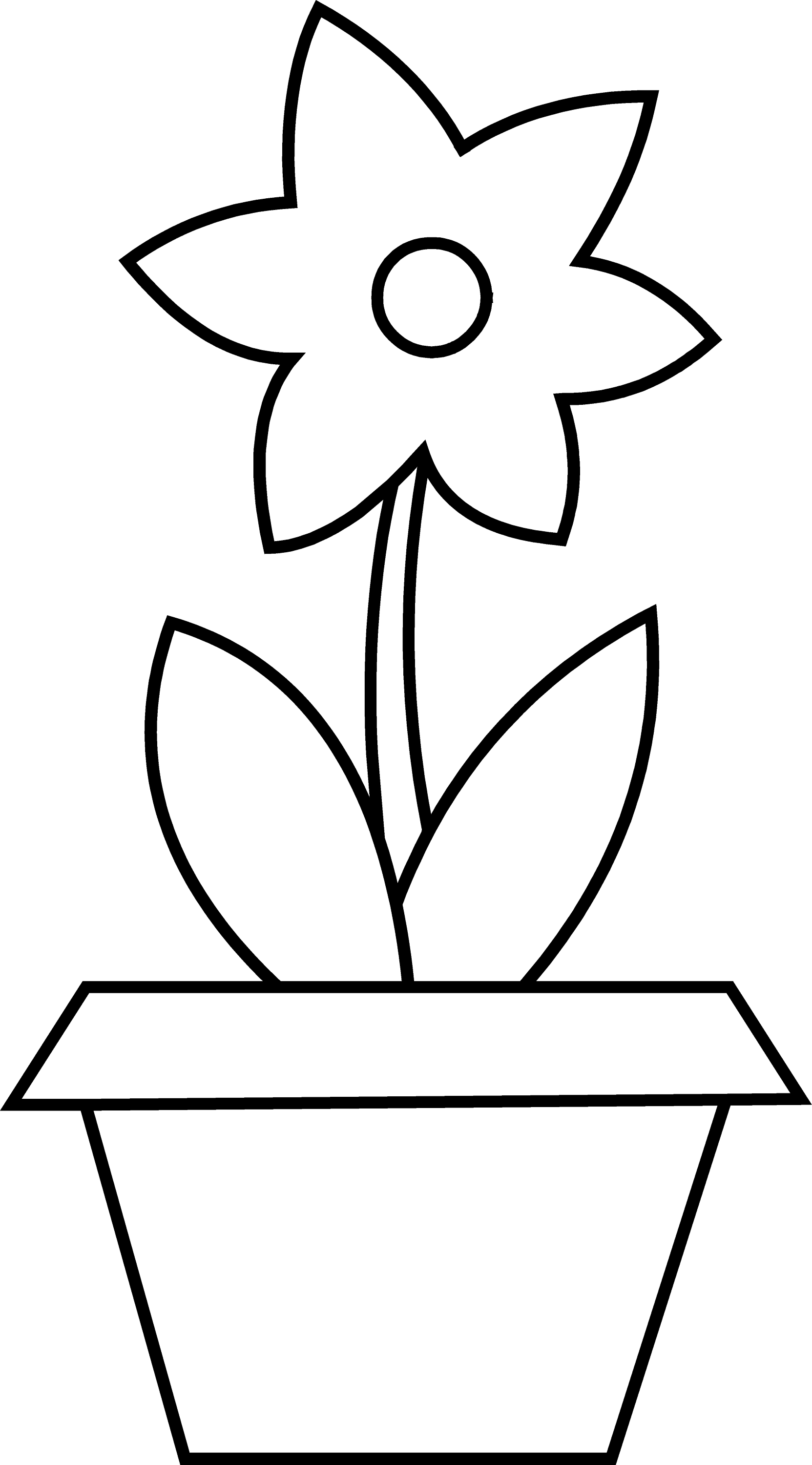 Flower Pot Coloring Page - Free Clip Art