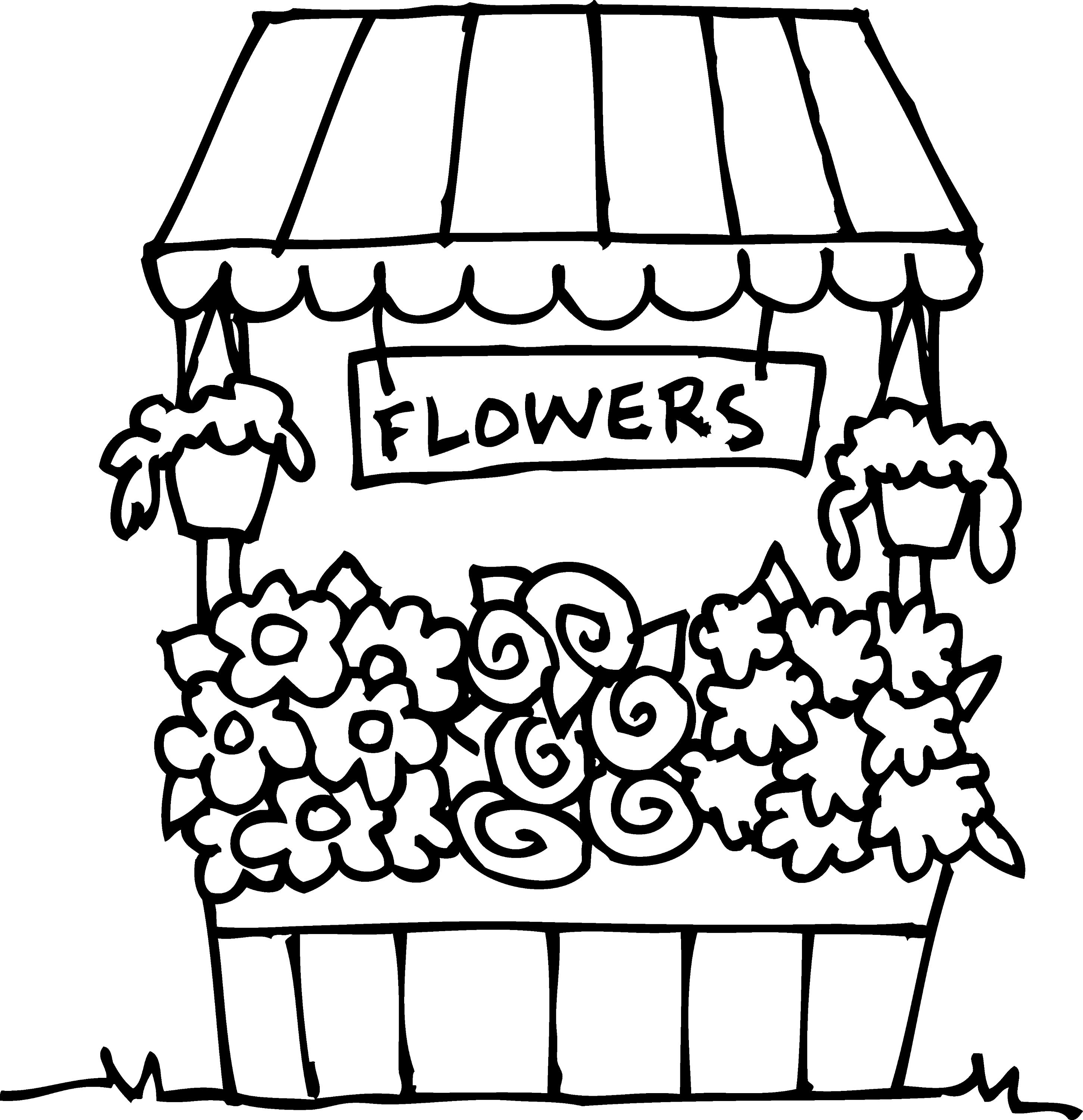 clipart flower coloring page - photo #21
