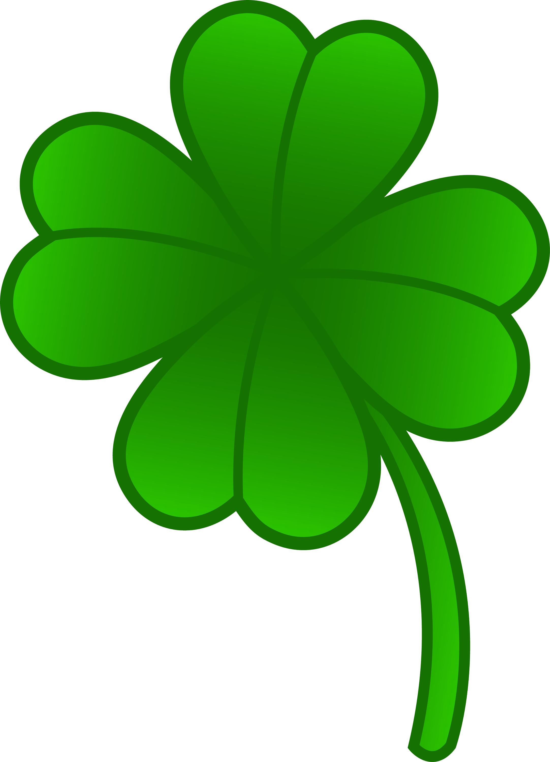 Green Four Leaf Clover Free Clip Art