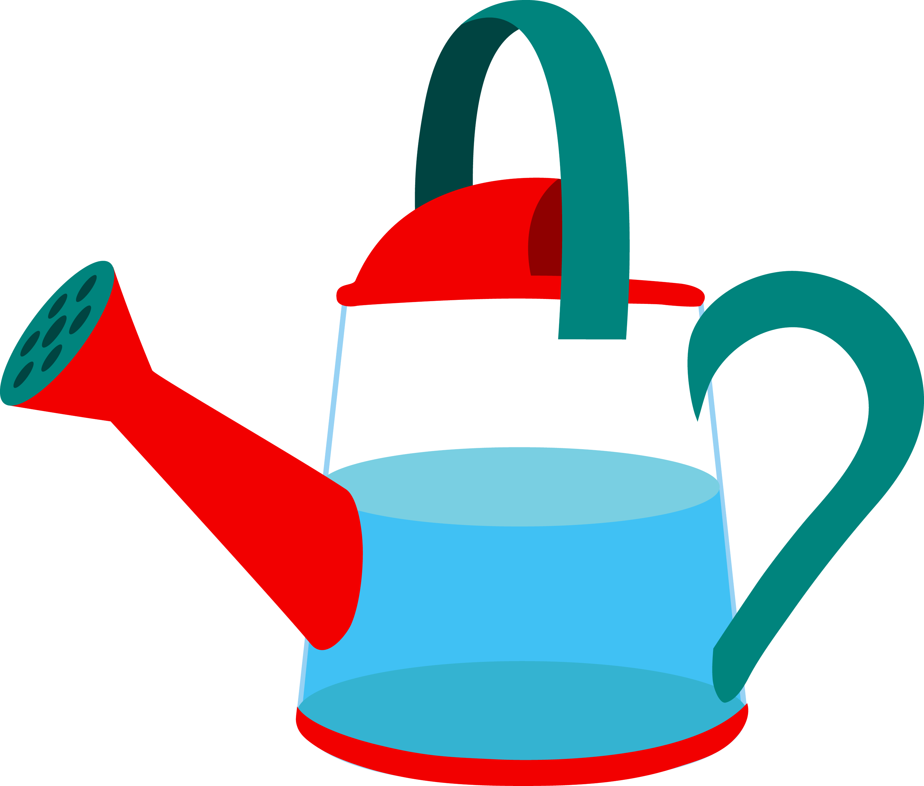 Half Full Watering Can - Free Clip Art