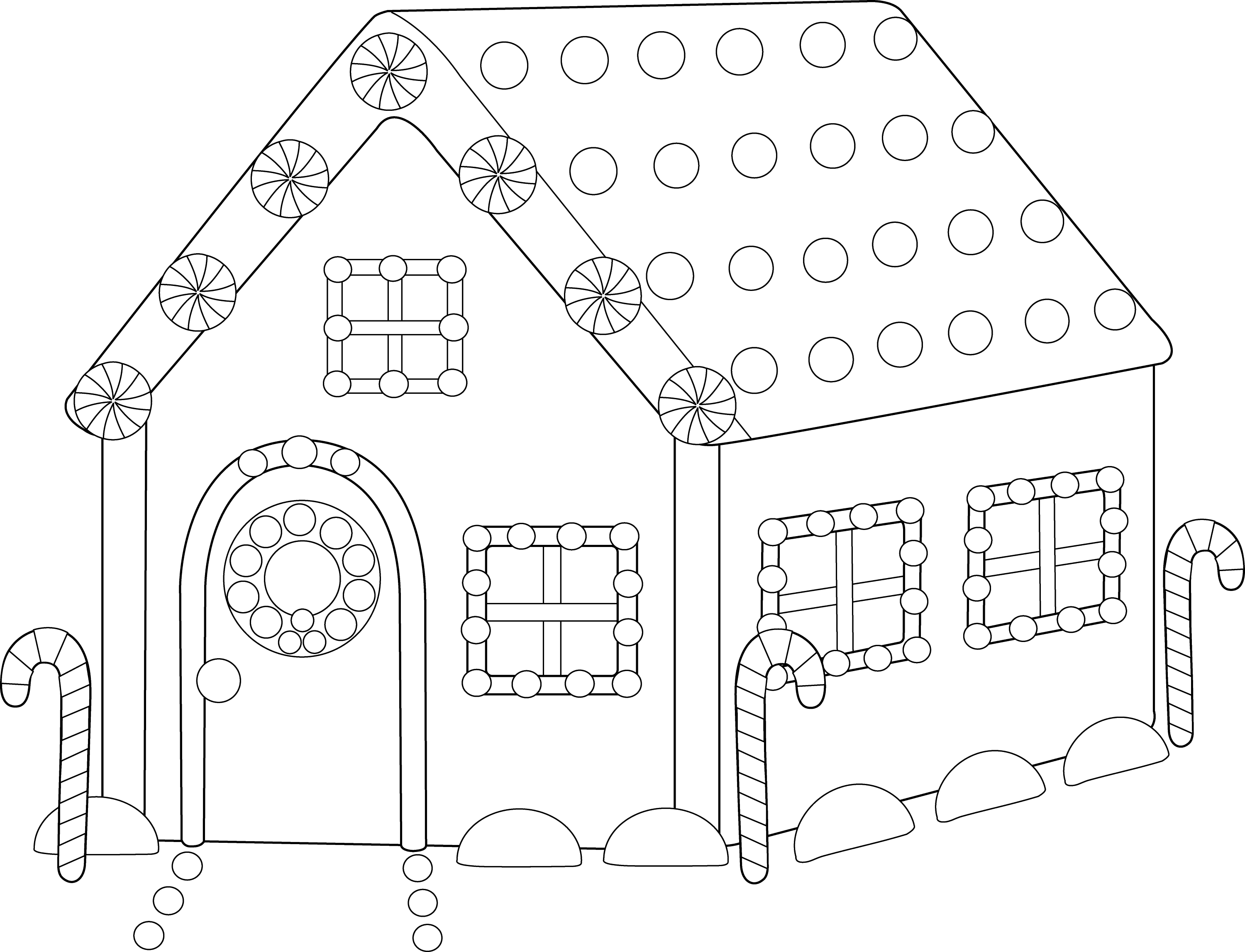 Gingerbread House Coloring Page - Free Clip Art