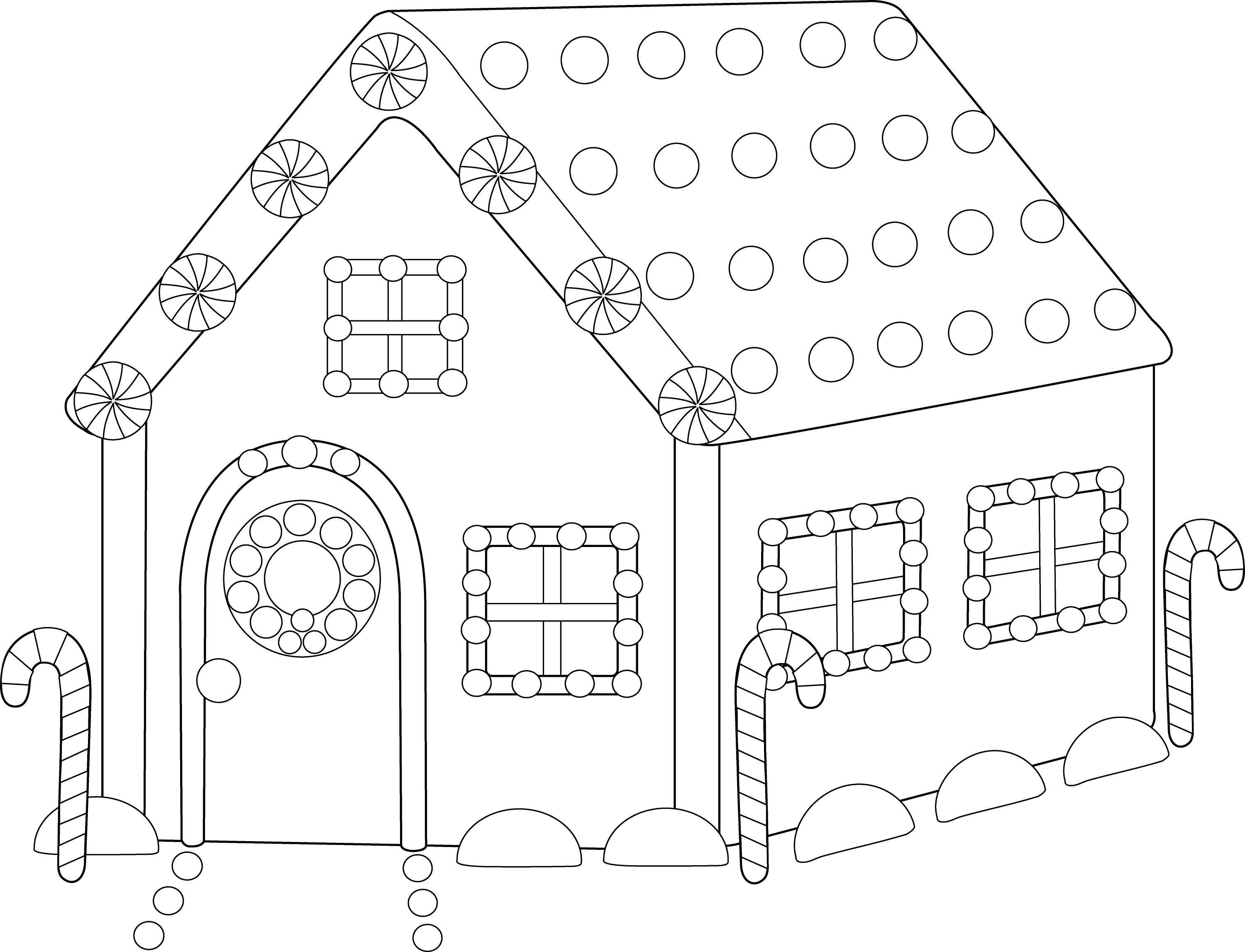 Gingerbread House Coloring Page Free Clip Art