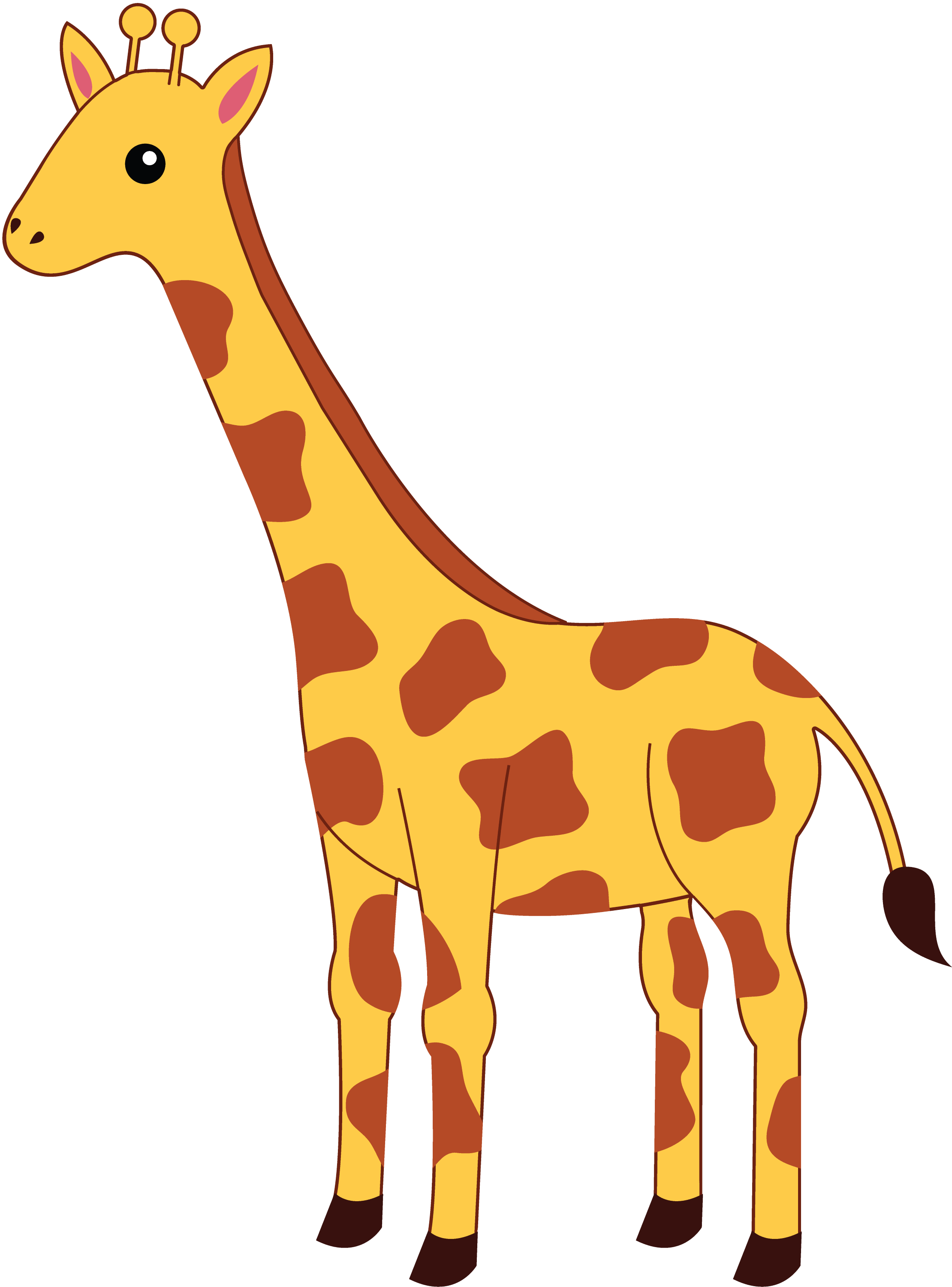 Spotted Yellow Giraffe - Free Clip Art